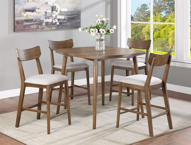 WELDON BROWN COUNTER HEIGHT DINING TABLE - Ideal Furniture (Fresno,CA)