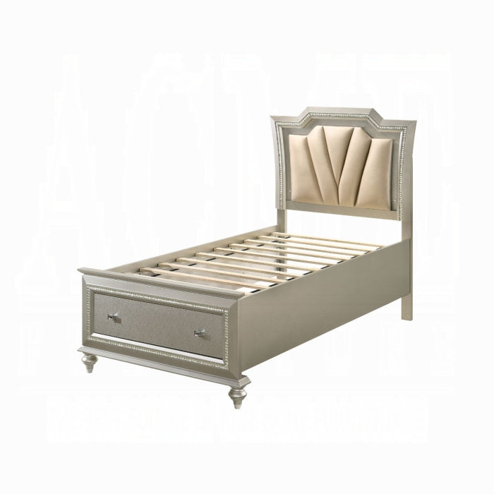 Kaitlyn Twin Bed With Led and Storage - Ideal Furniture (Fresno,CA)