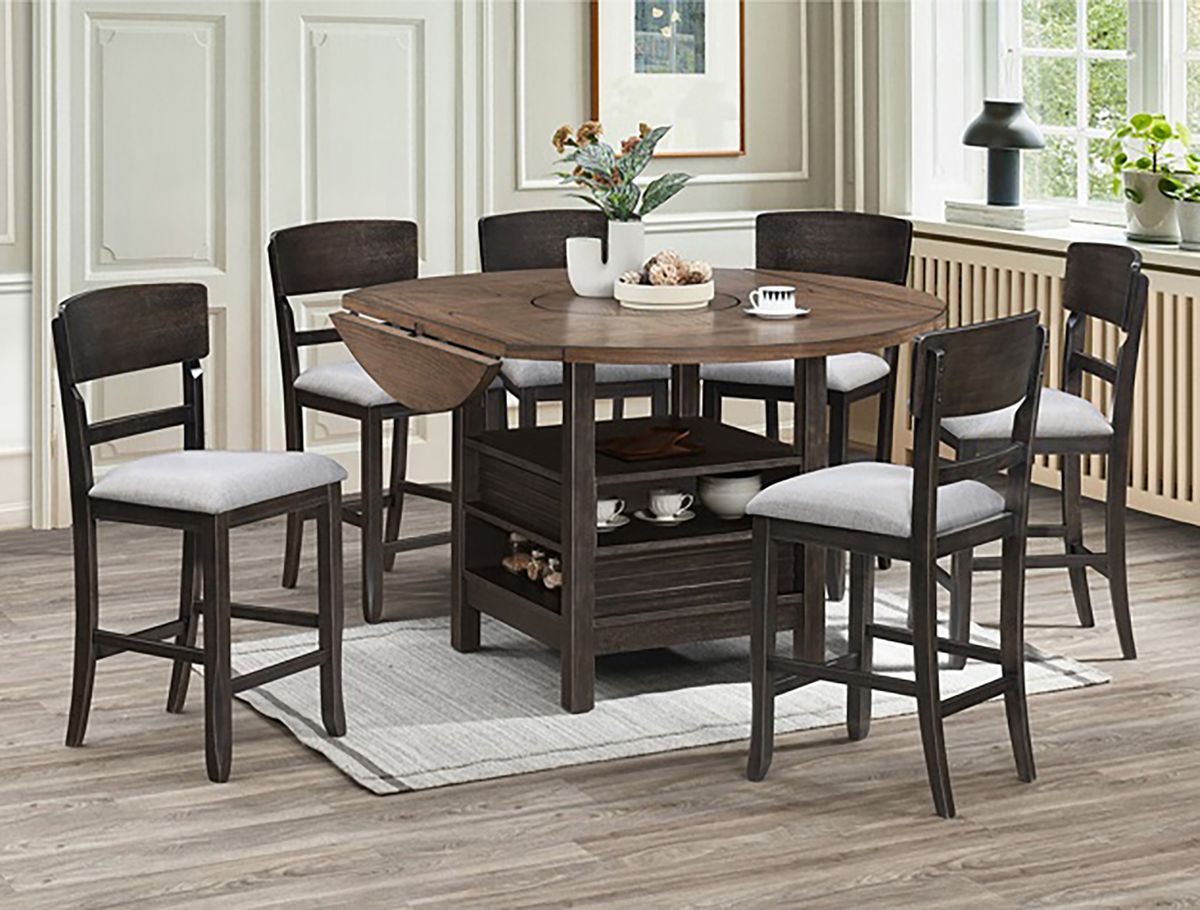 Crown Mark Furniture Oakly Counter Height Chair in Brown (Set of 2) - Ideal Furniture (Fresno,CA)