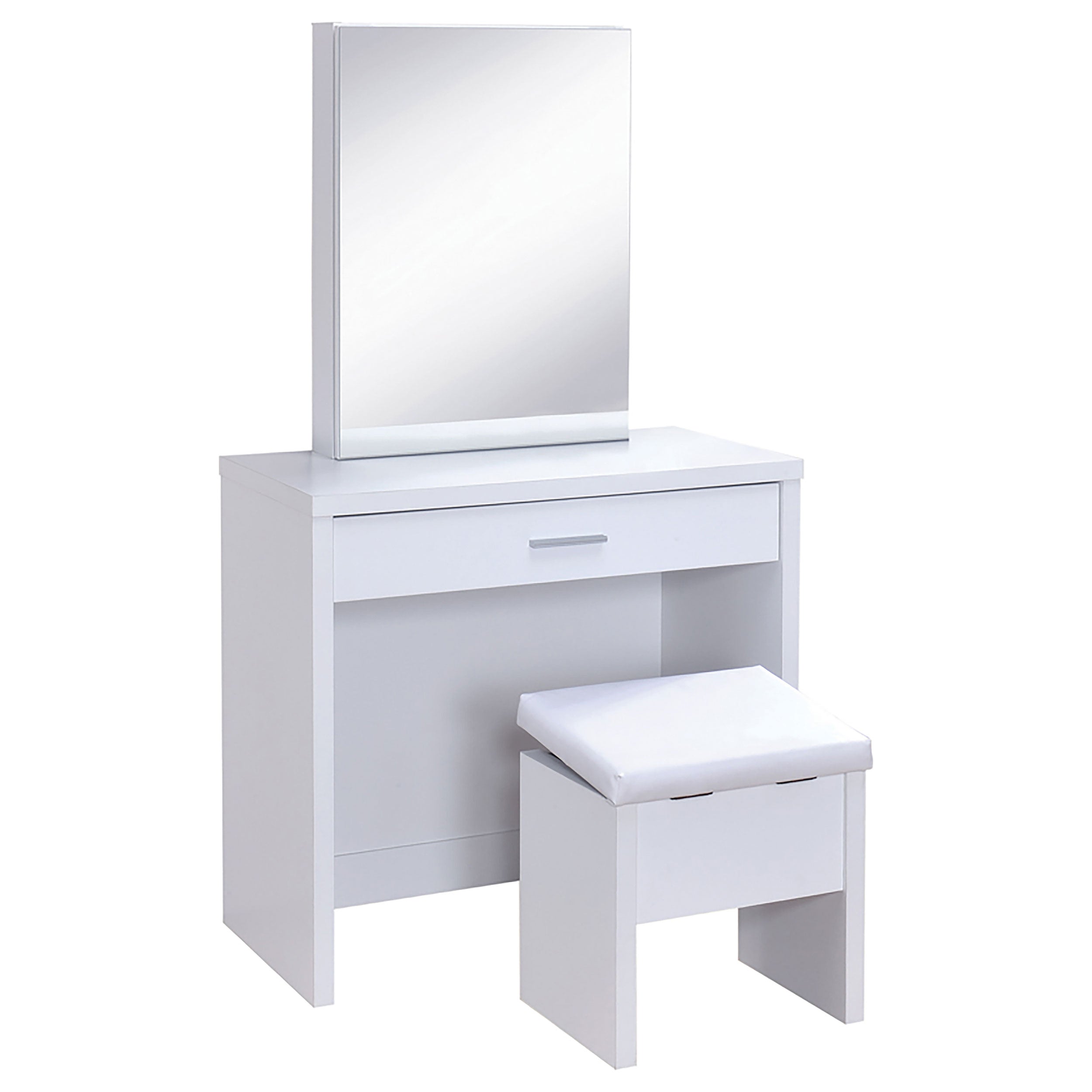 Harvey Makeup Vanity Table with Mirror and Stool - Ideal Furniture (Fresno,CA)