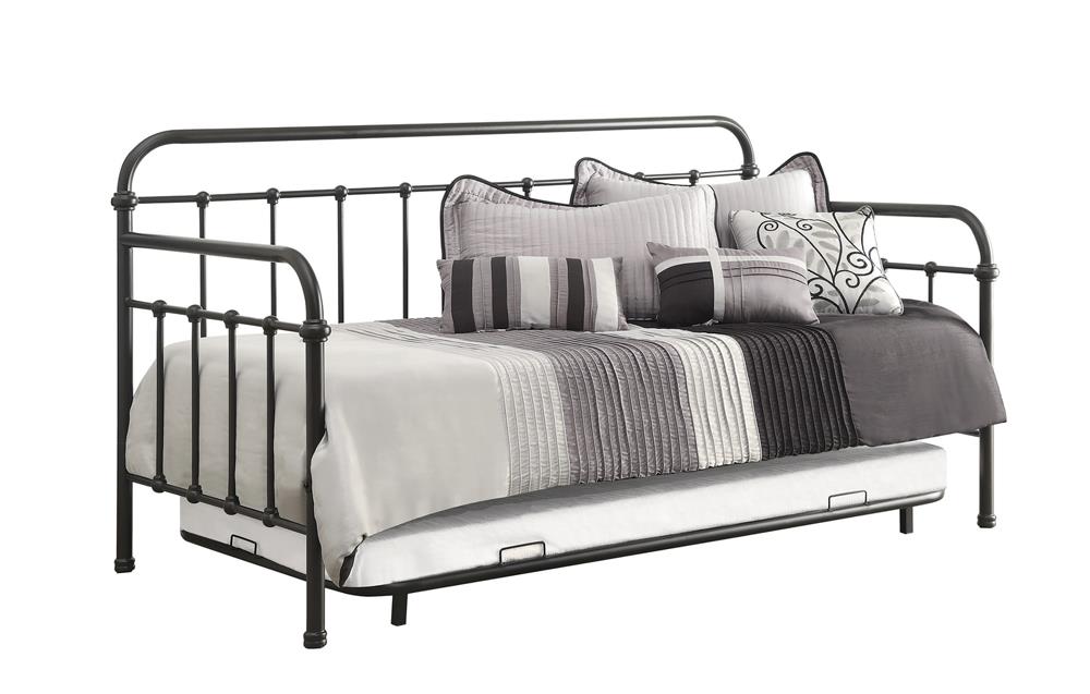 Livingston Daybed with Trundle Dark Bronze - Ideal Furniture (Fresno,CA)