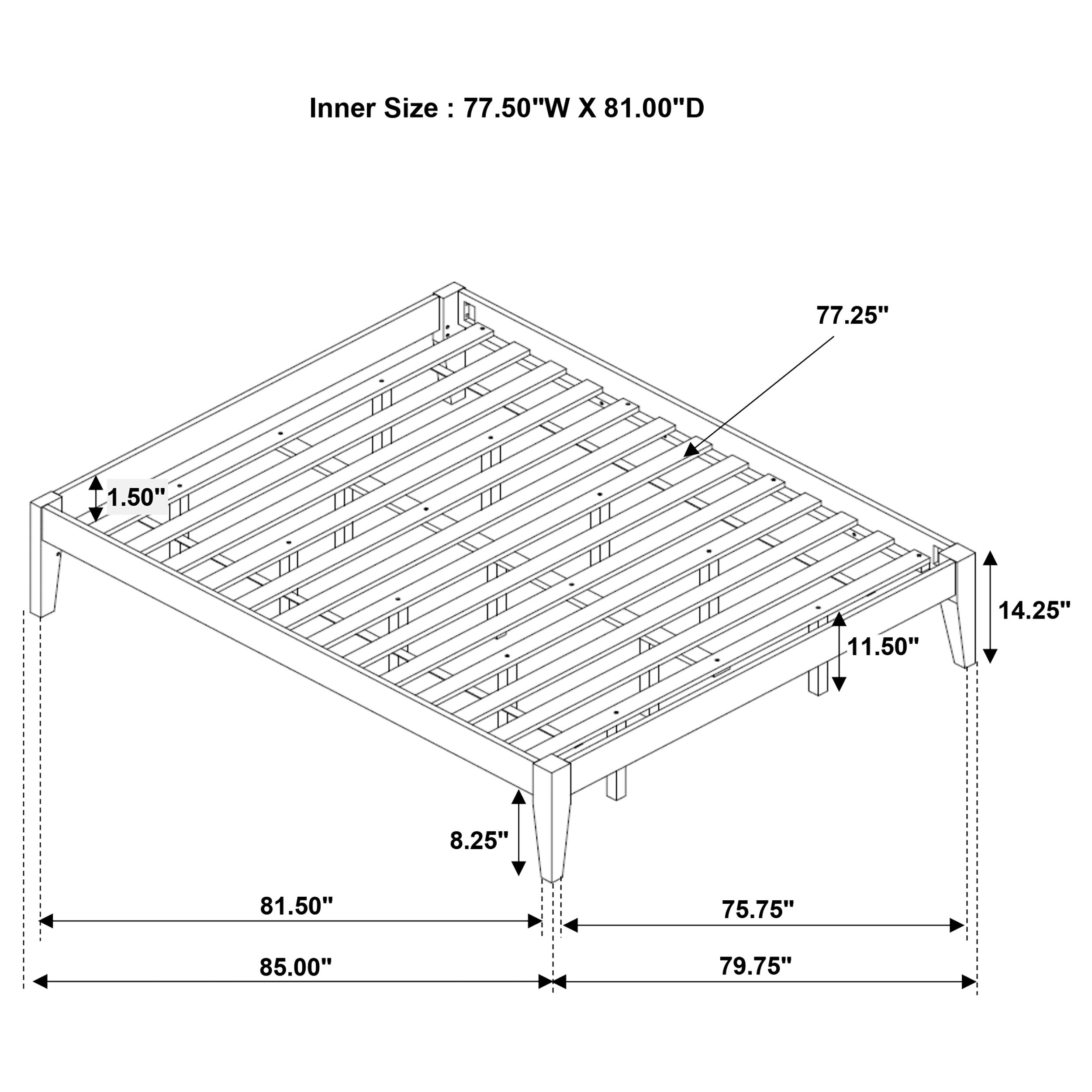 Hounslow Platform Bed Base - Ideal Furniture (Fresno,CA)
