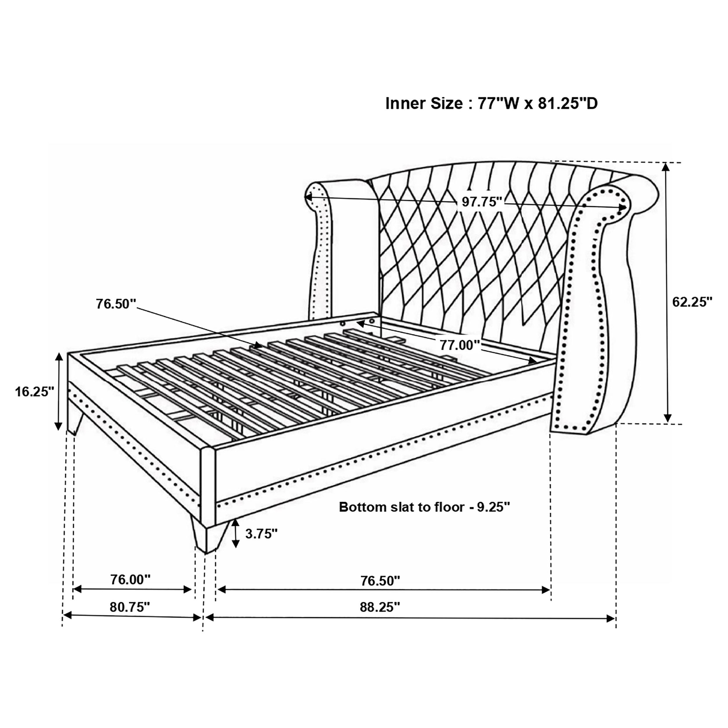 Barzini Wingback Platform Bed - Ideal Furniture (Fresno,CA)