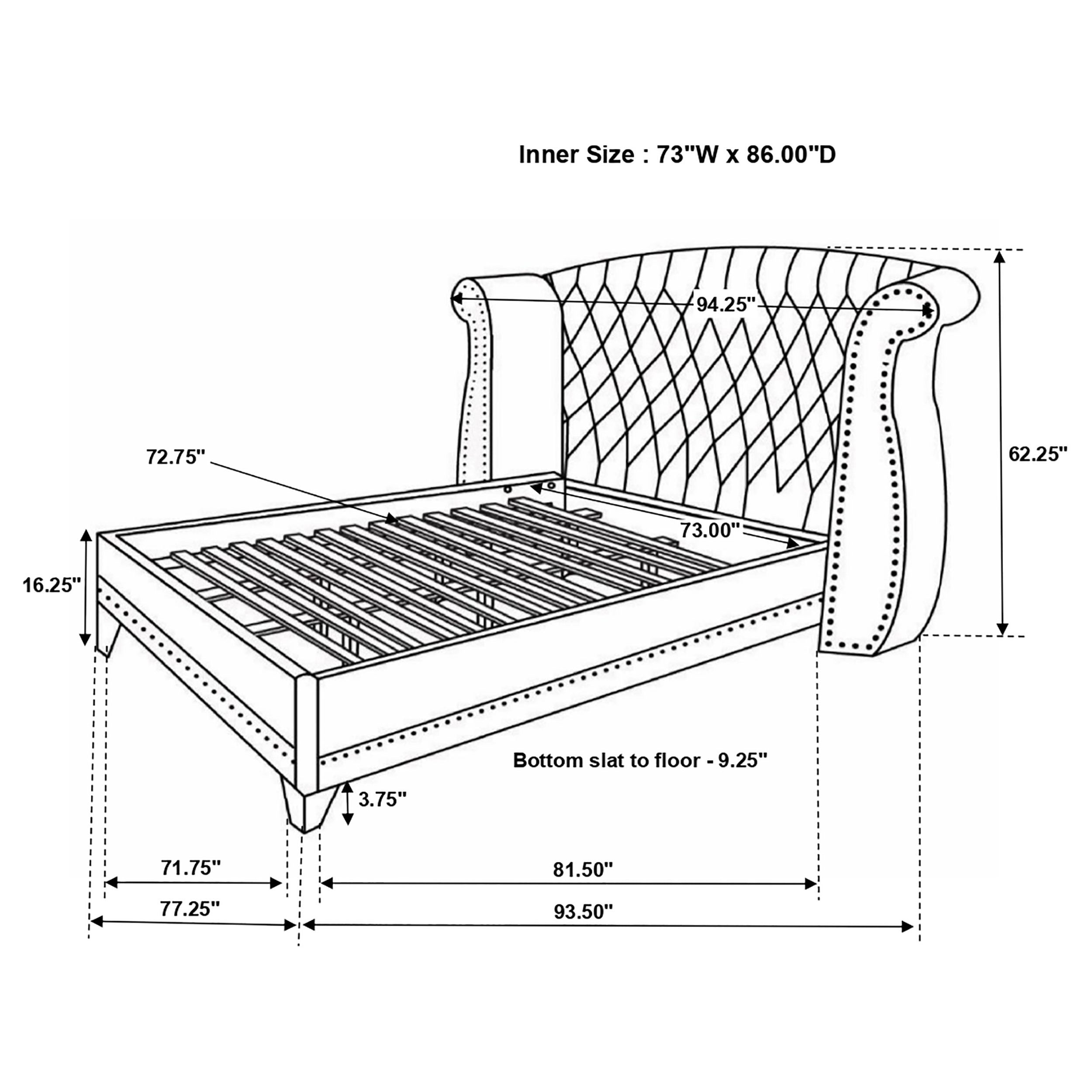 Barzini Wingback Platform Bed - Ideal Furniture (Fresno,CA)