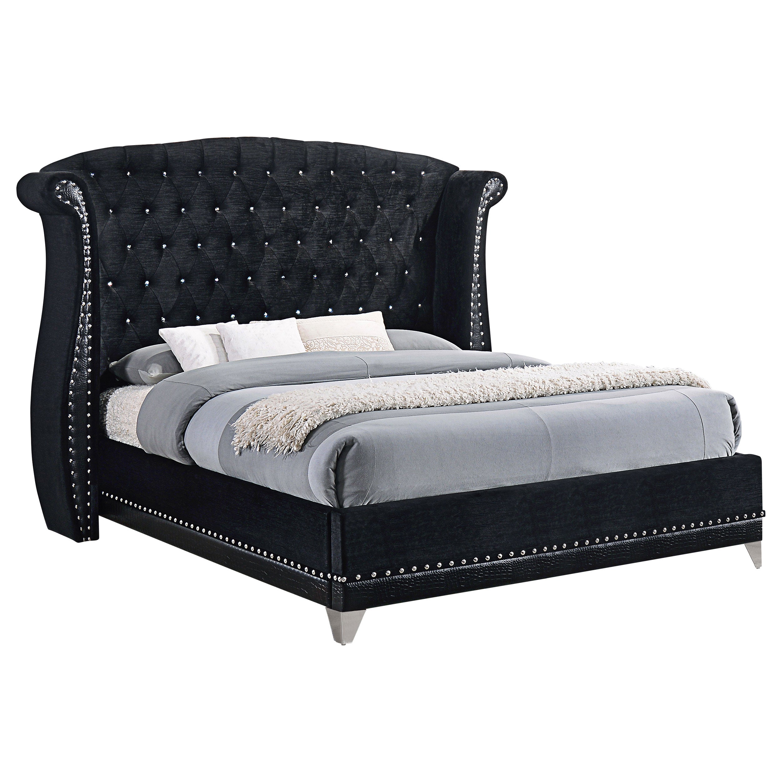 Barzini Wingback Platform Bed - Ideal Furniture (Fresno,CA)