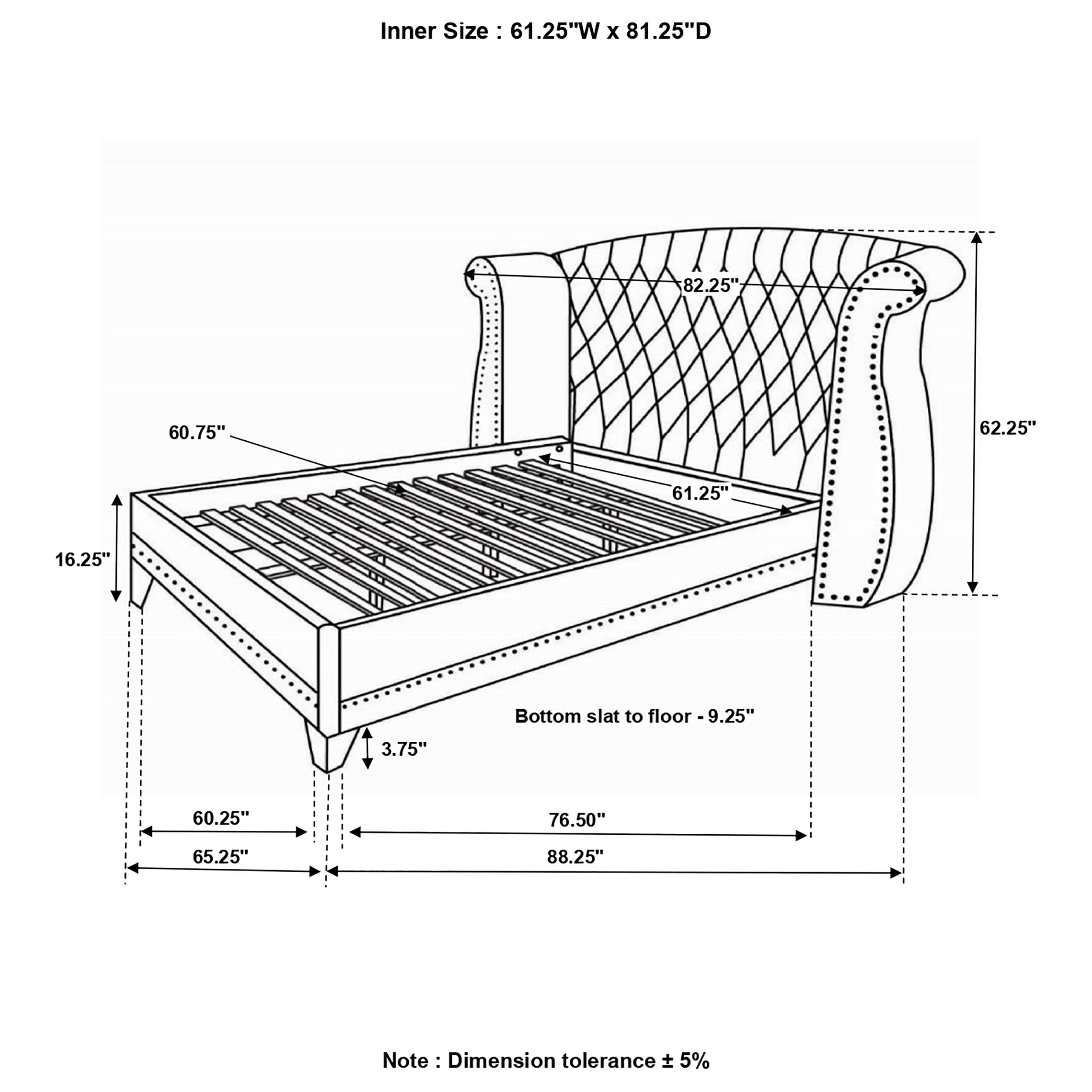 Barzini Wingback Platform Bed - Ideal Furniture (Fresno,CA)