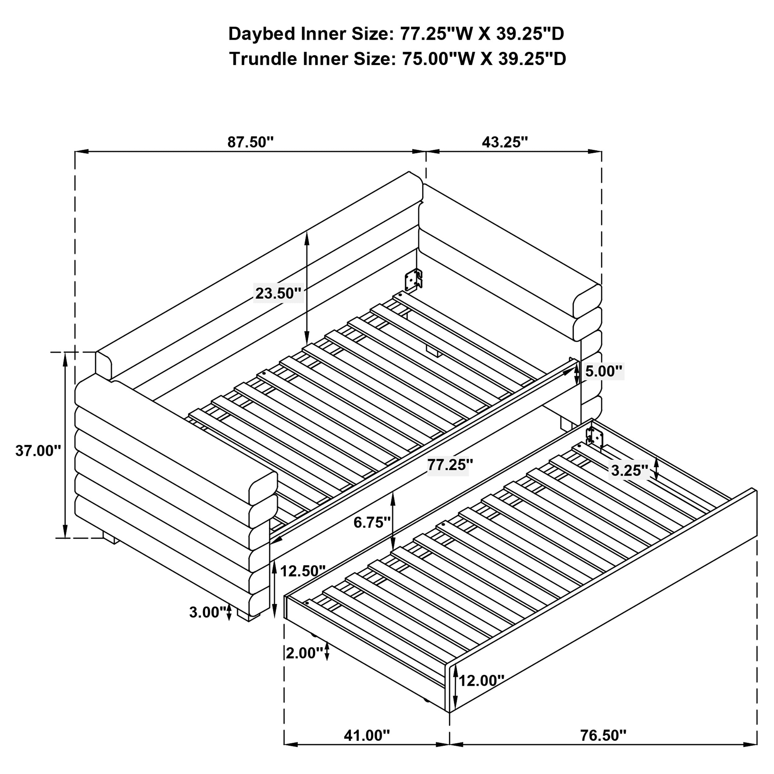 Patricia Daybed with Trundle - Ideal Furniture (Fresno,CA)