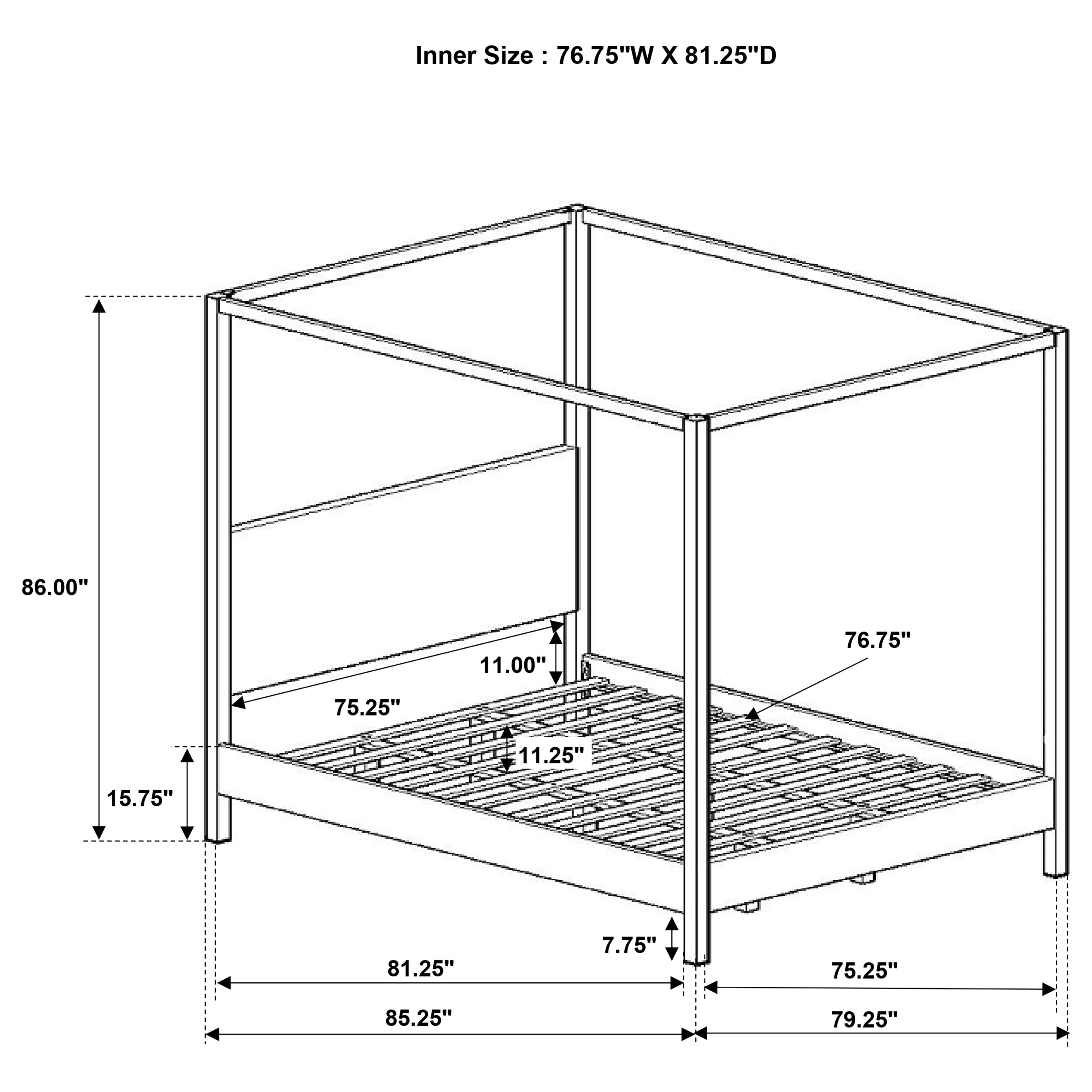 Monroe Canopy Panel Platform Bed - Ideal Furniture (Fresno,CA)