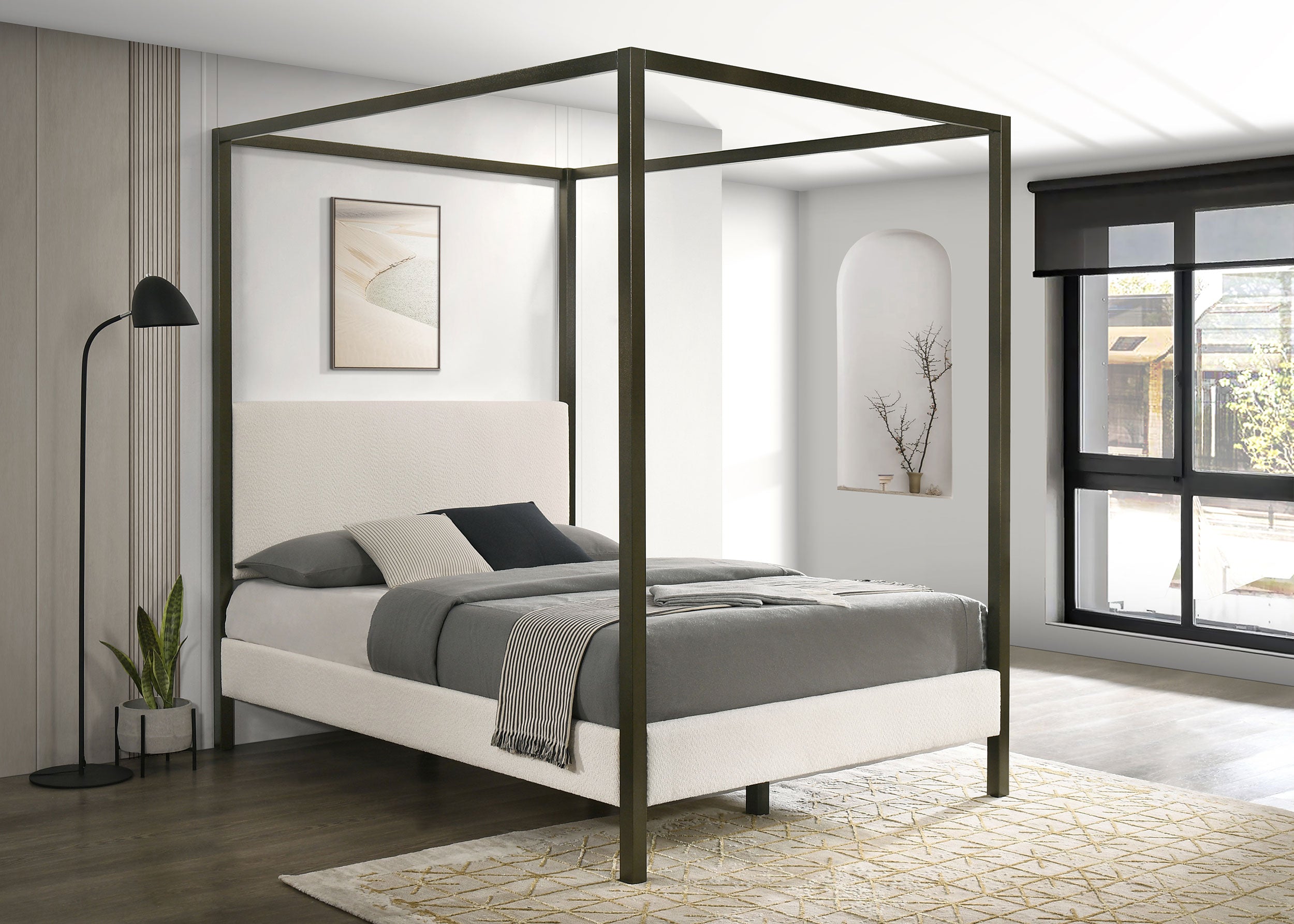 Monroe Canopy Panel Platform Bed - Ideal Furniture (Fresno,CA)