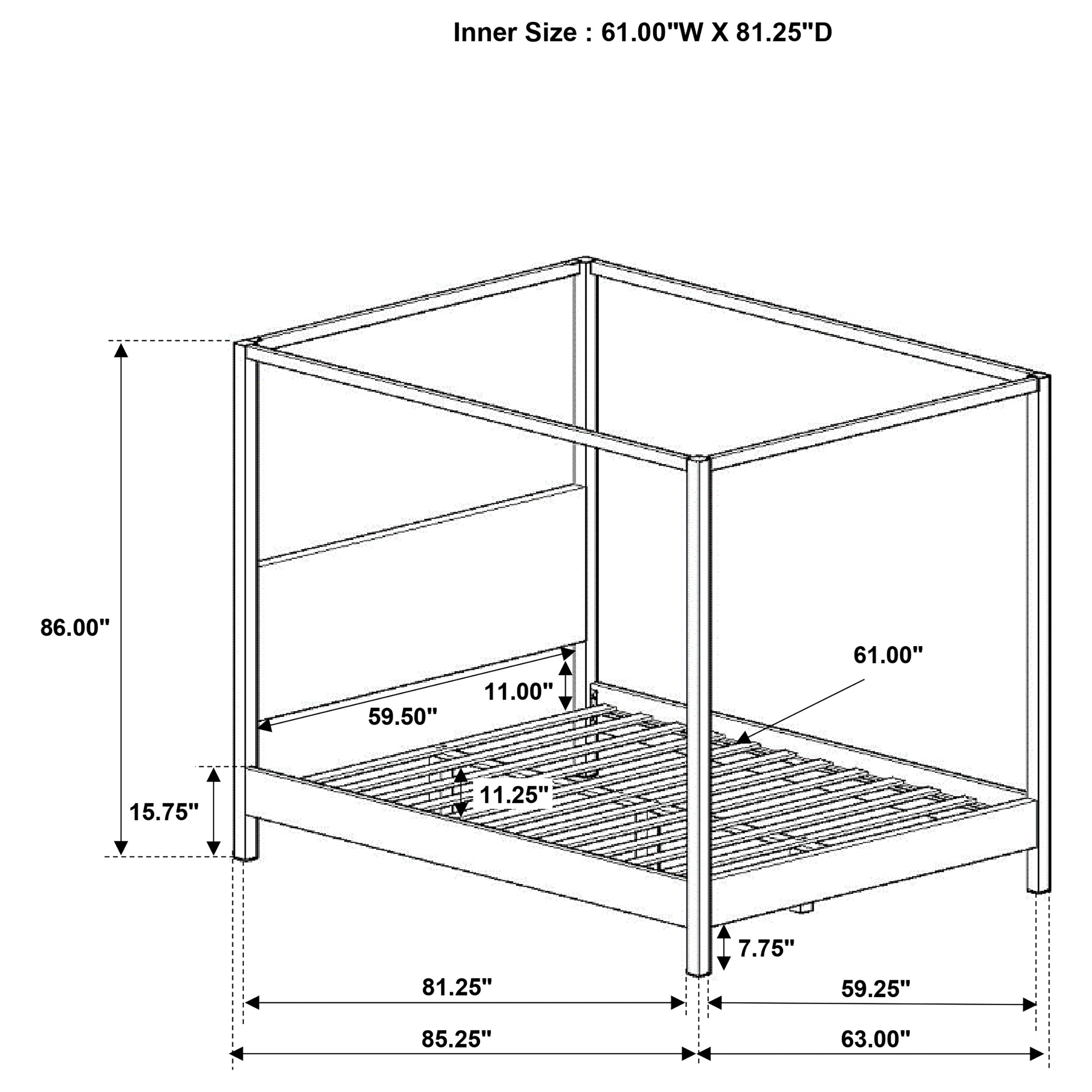Monroe Canopy Panel Platform Bed - Ideal Furniture (Fresno,CA)