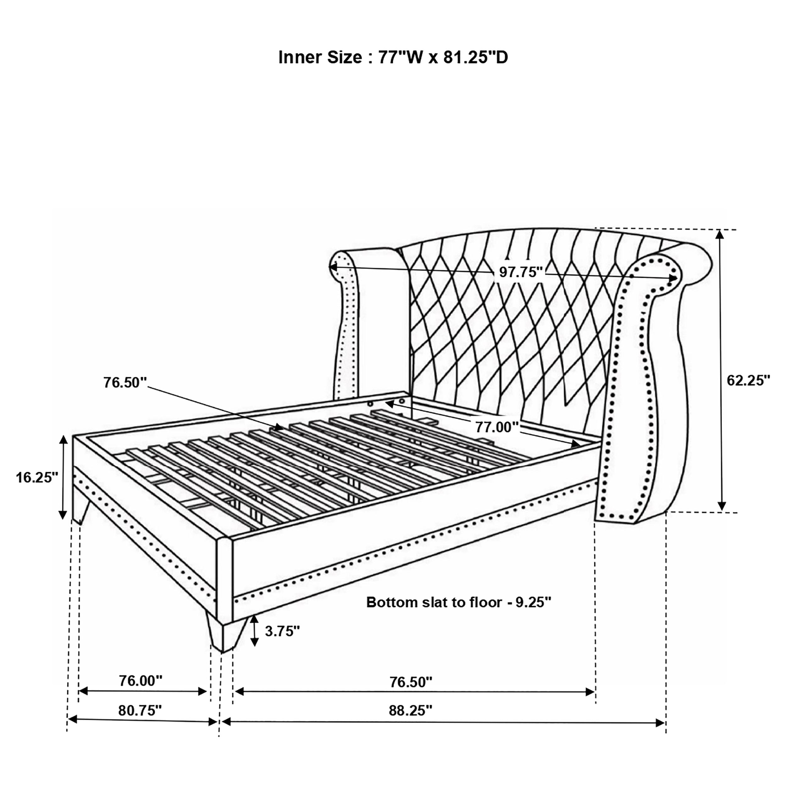 Barzini Wingback Platform Bed - Ideal Furniture (Fresno,CA)