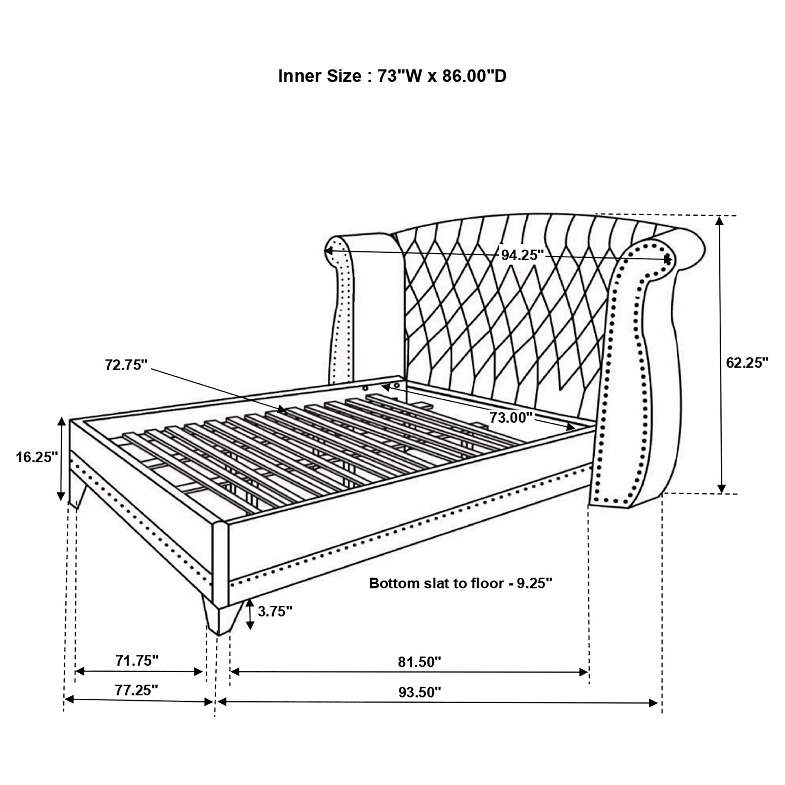 Barzini Wingback Platform Bed - Ideal Furniture (Fresno,CA)