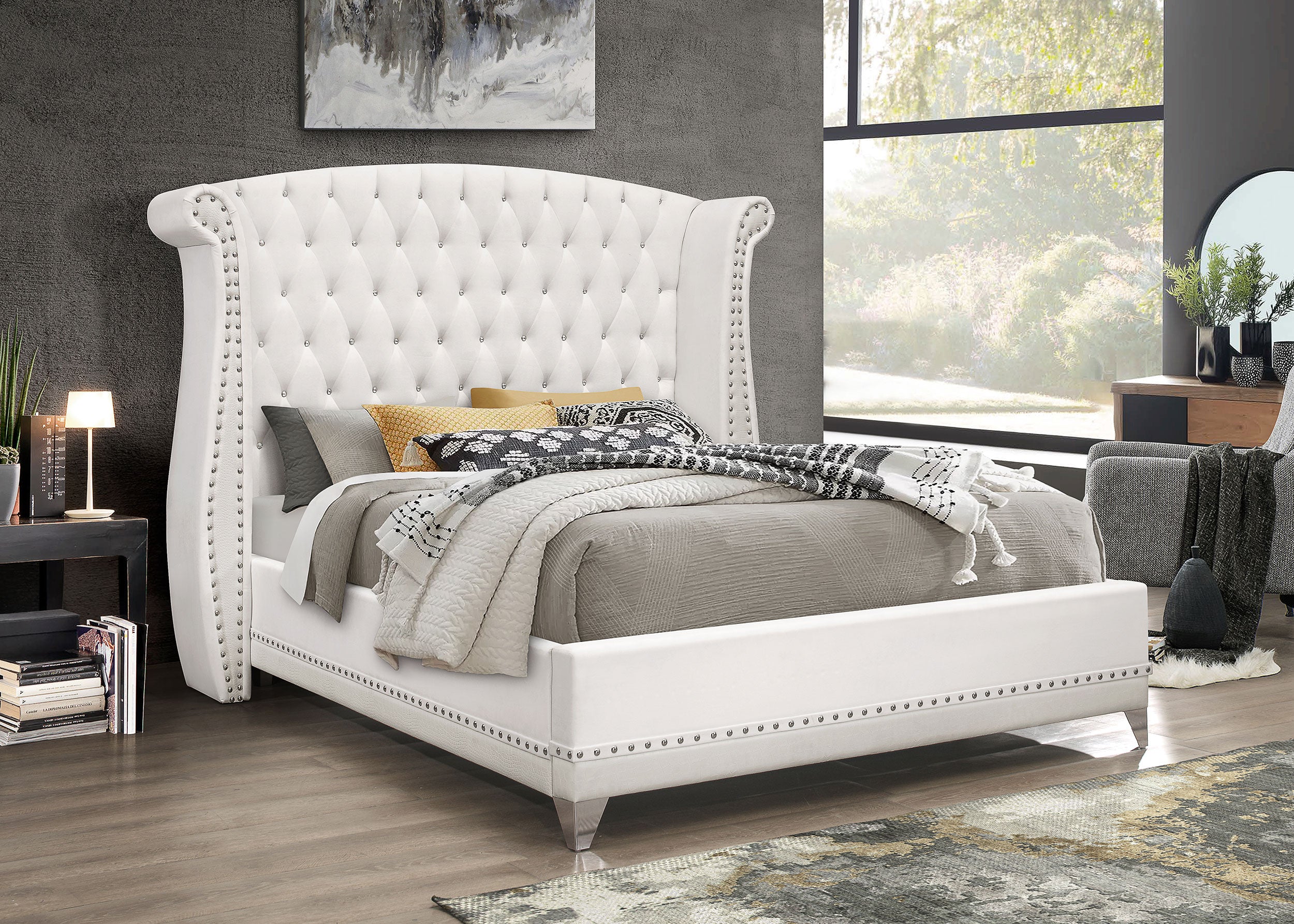 Barzini Wingback Platform Bed - Ideal Furniture (Fresno,CA)