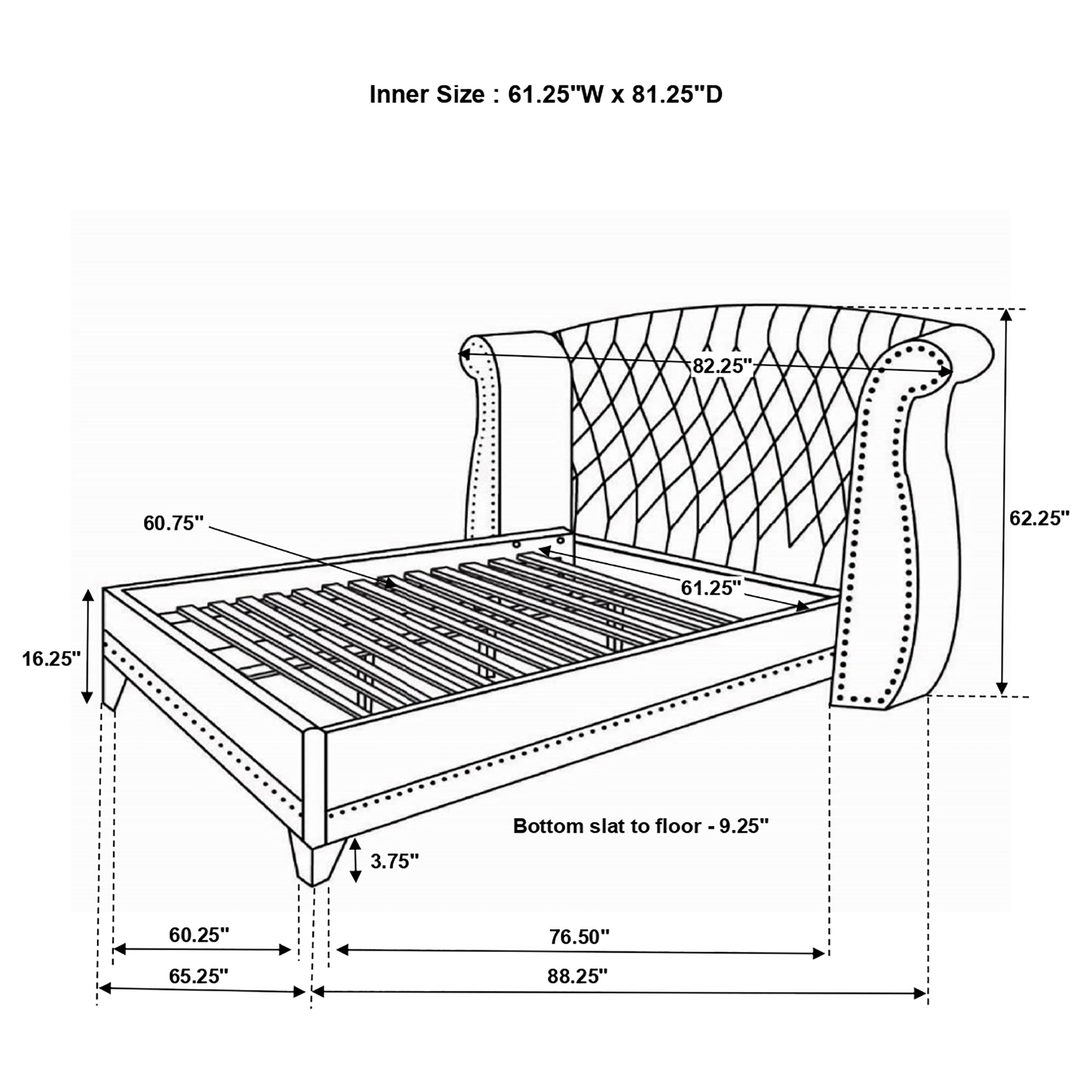 Barzini Wingback Platform Bed - Ideal Furniture (Fresno,CA)