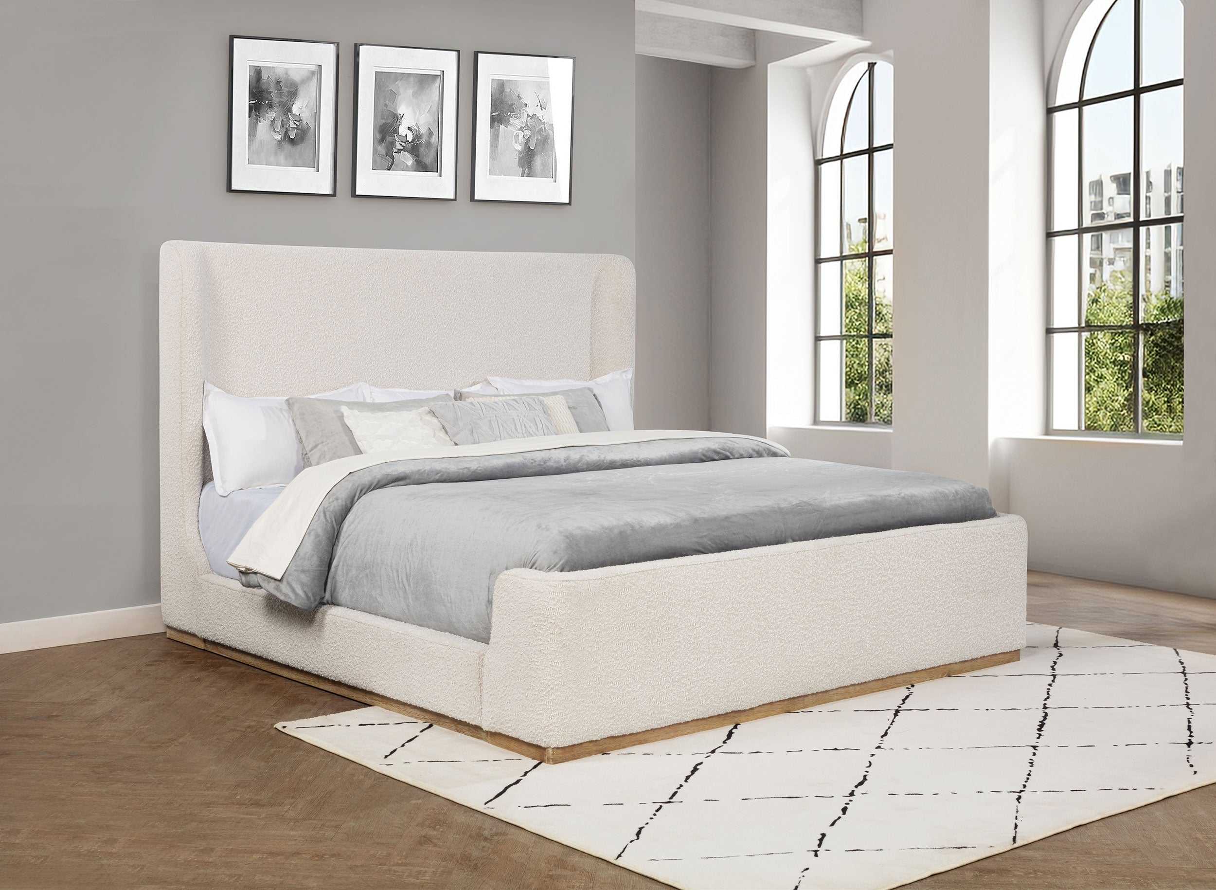 Nala Wingback Platform Bed - Ideal Furniture (Fresno,CA)