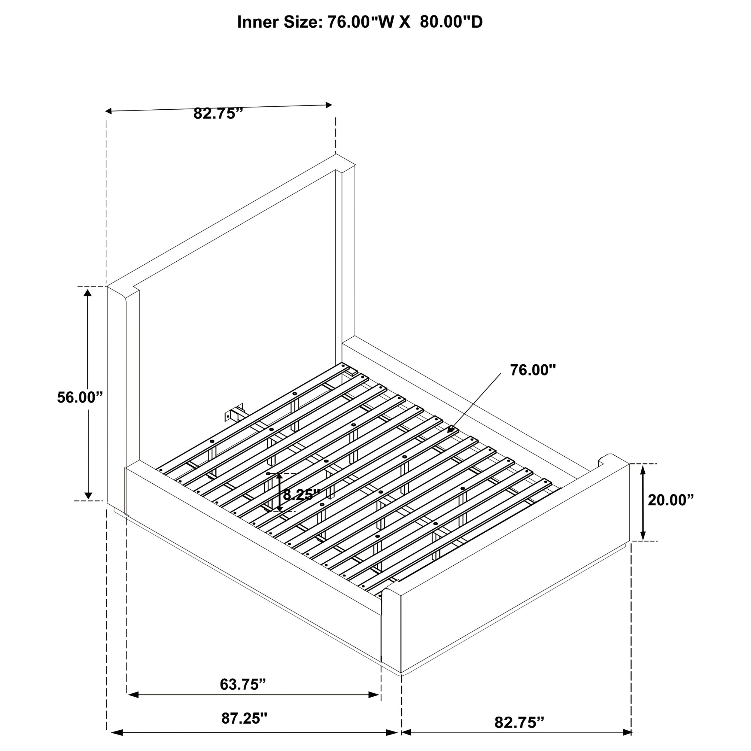 Nala Wingback Platform Bed - Ideal Furniture (Fresno,CA)