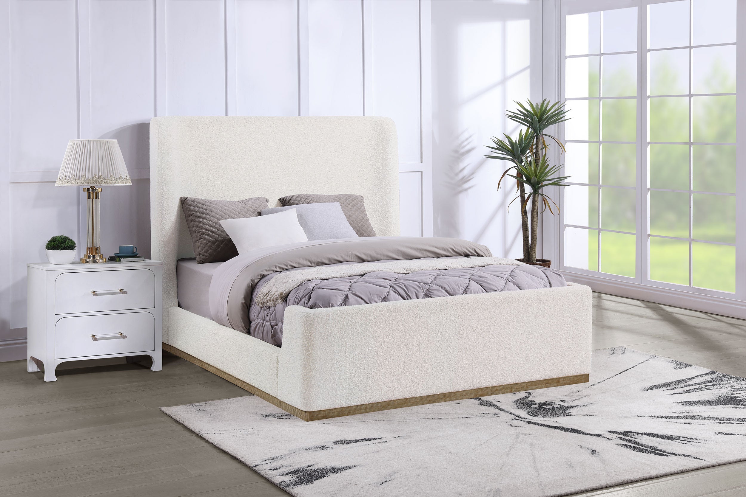 Nala Wingback Platform Bed - Ideal Furniture (Fresno,CA)