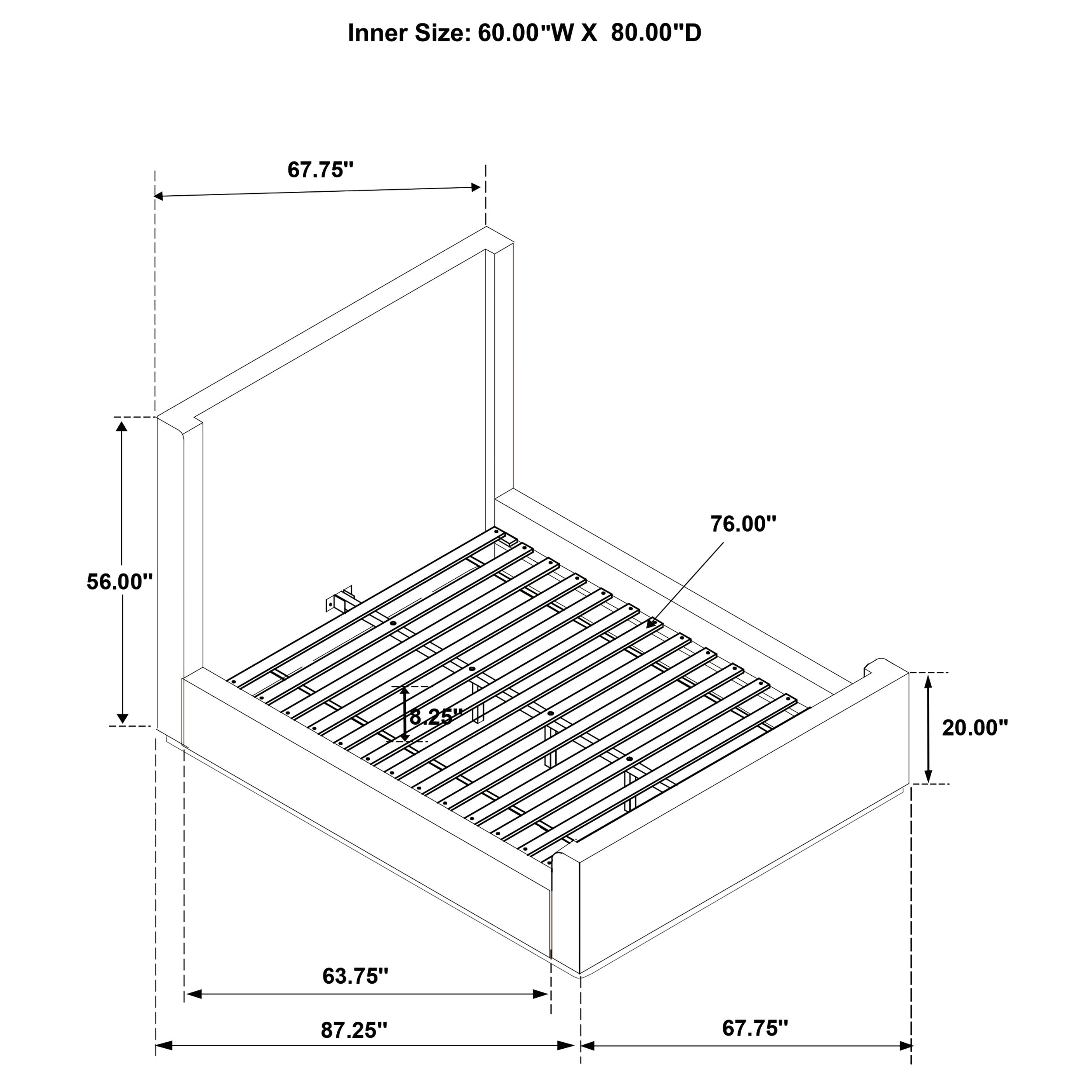 Nala Wingback Platform Bed - Ideal Furniture (Fresno,CA)