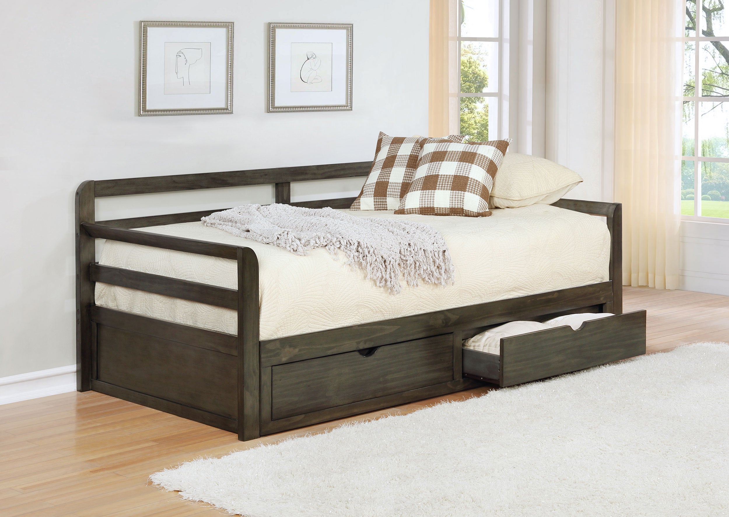 Sorrento Extension Daybed with Drawers - Ideal Furniture (Fresno,CA)