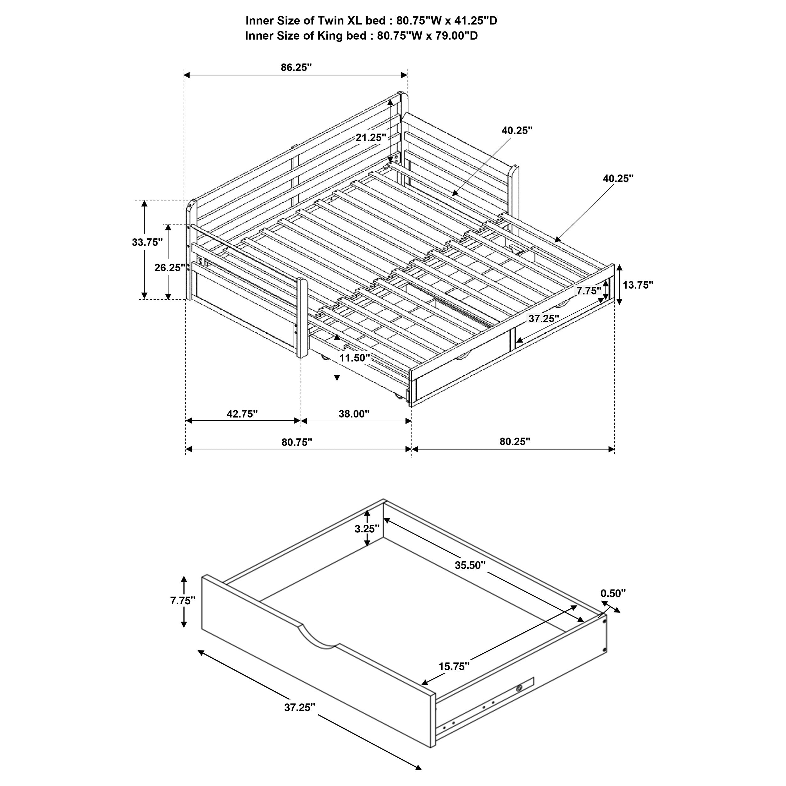 Sorrento Extension Daybed with Drawers - Ideal Furniture (Fresno,CA)