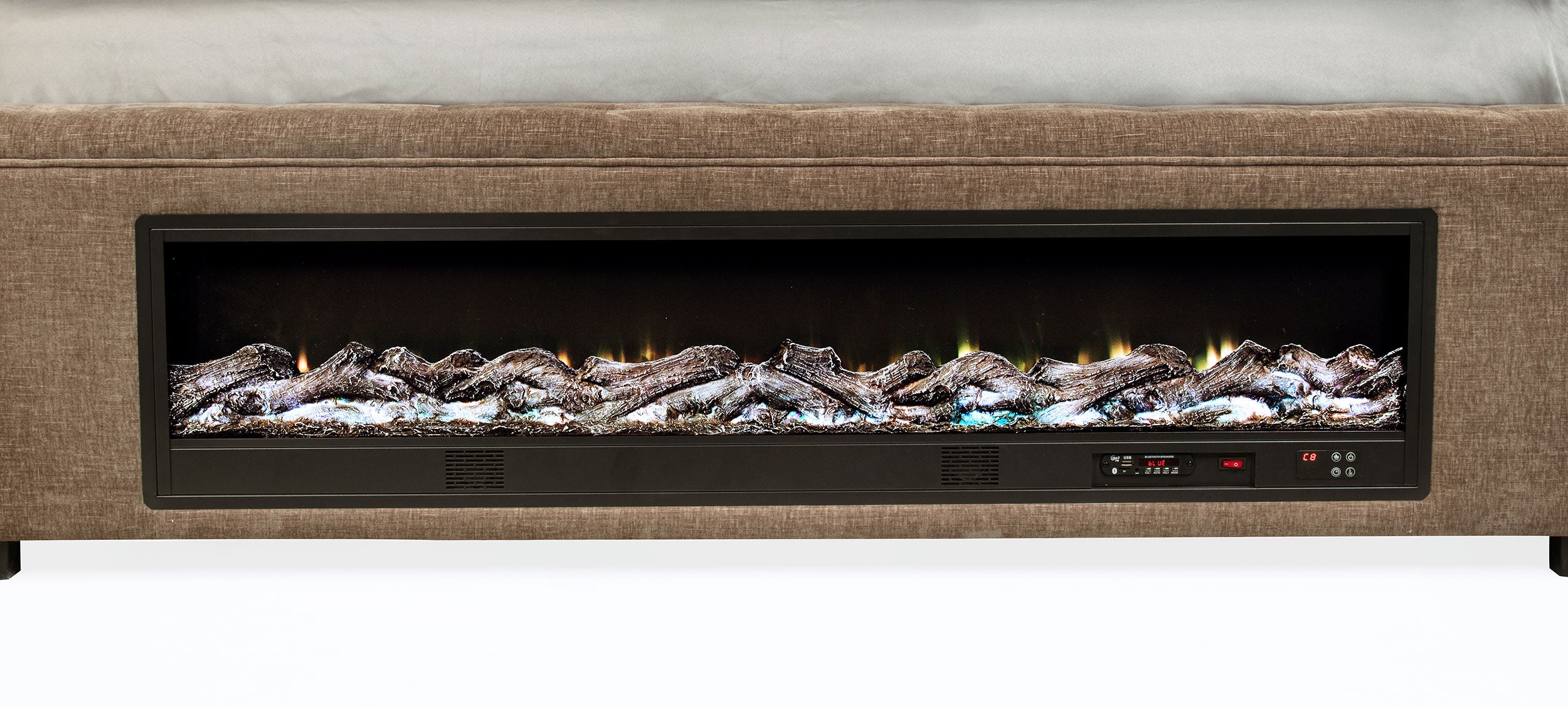 Senna Panel Bed with Bluetooth Speaker and Flame Visualizer - Ideal Furniture (Fresno,CA)