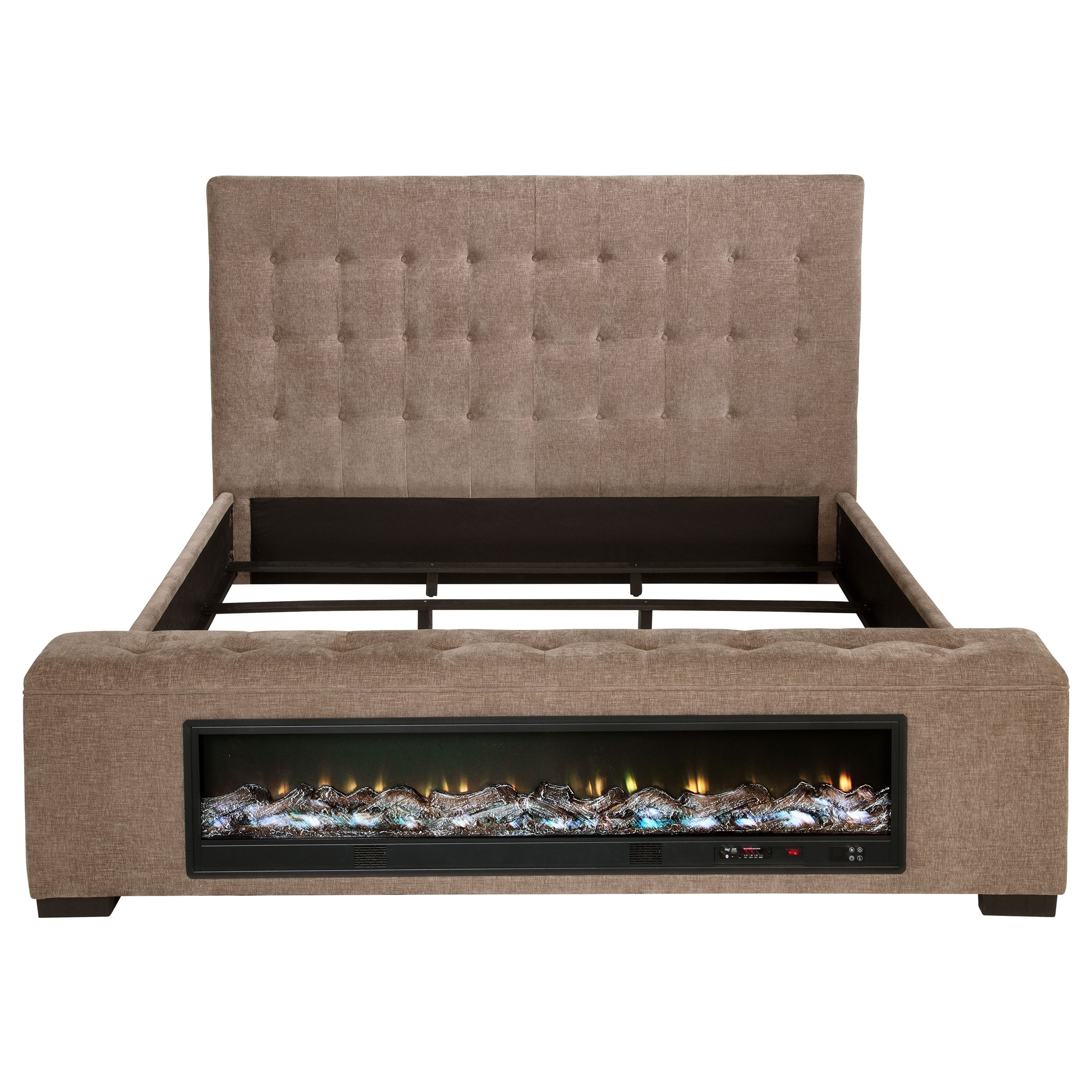 Senna Panel Bed with Bluetooth Speaker and Flame Visualizer - Ideal Furniture (Fresno,CA)