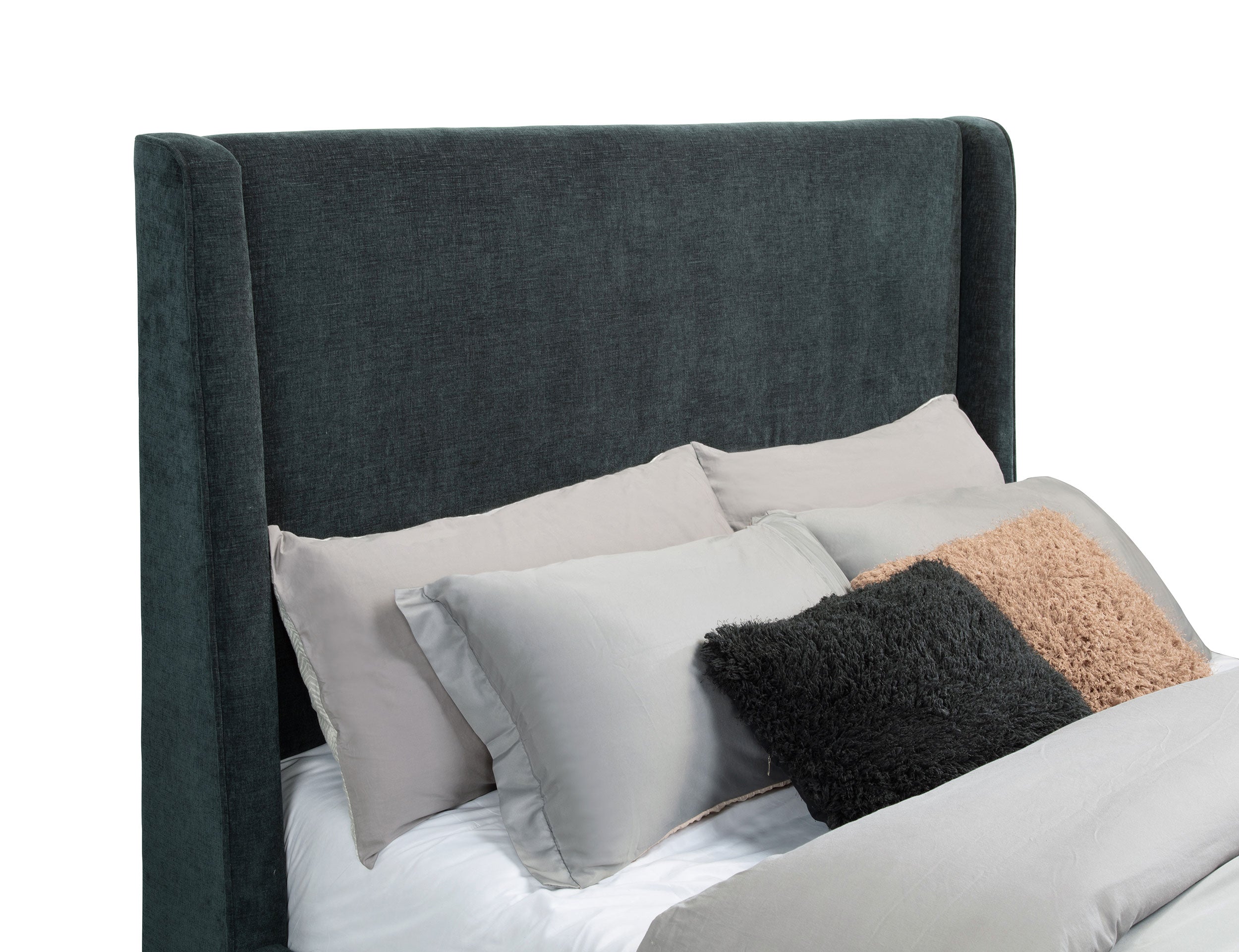 Preston Wingback Bed with Flame Visualizer and Bluetooth Speaker - Ideal Furniture (Fresno,CA)