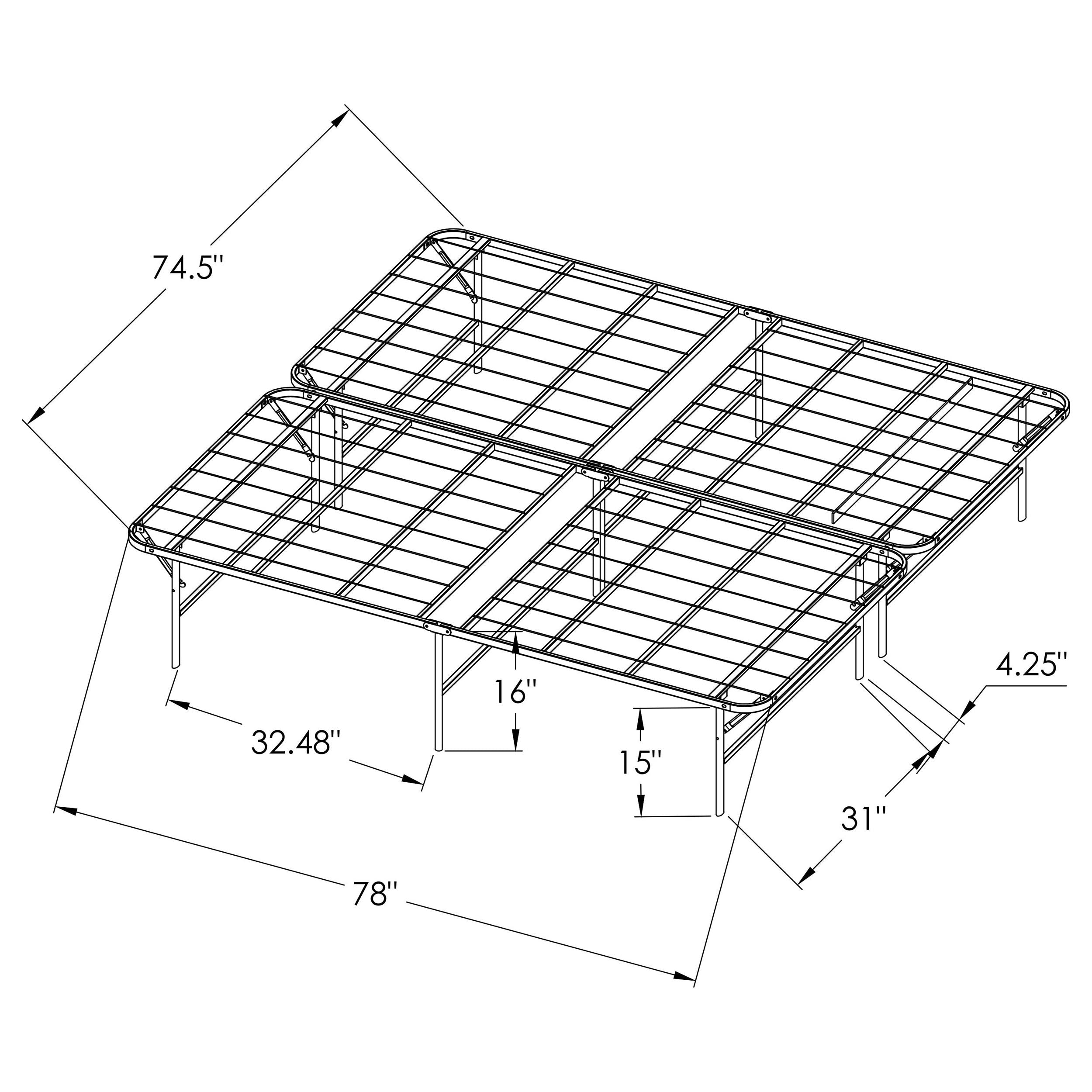 Mabel Foldable Platform Bed Frame - Ideal Furniture (Fresno,CA)