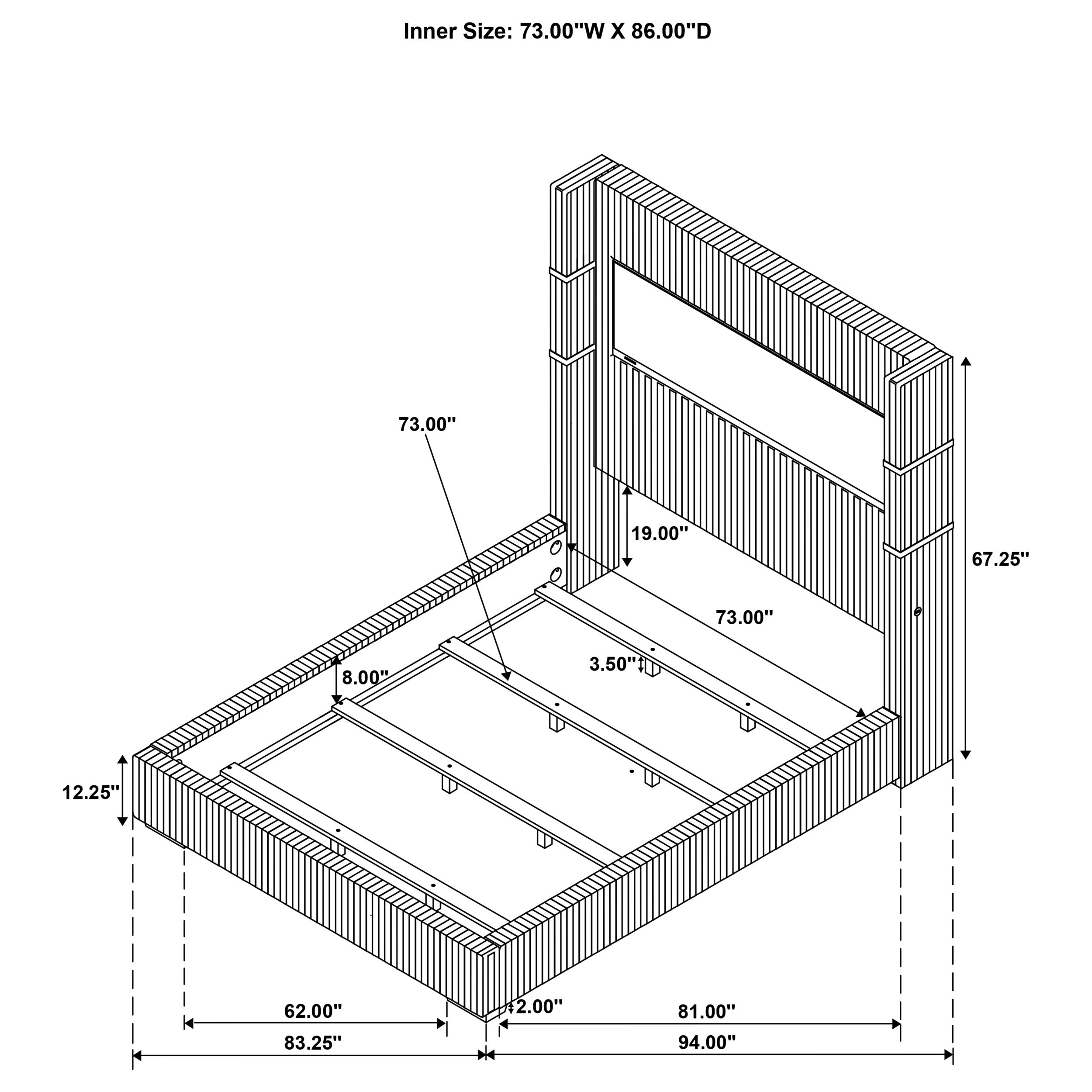 Tisdall Wingback Bed with Flame Visualizer - Ideal Furniture (Fresno,CA)