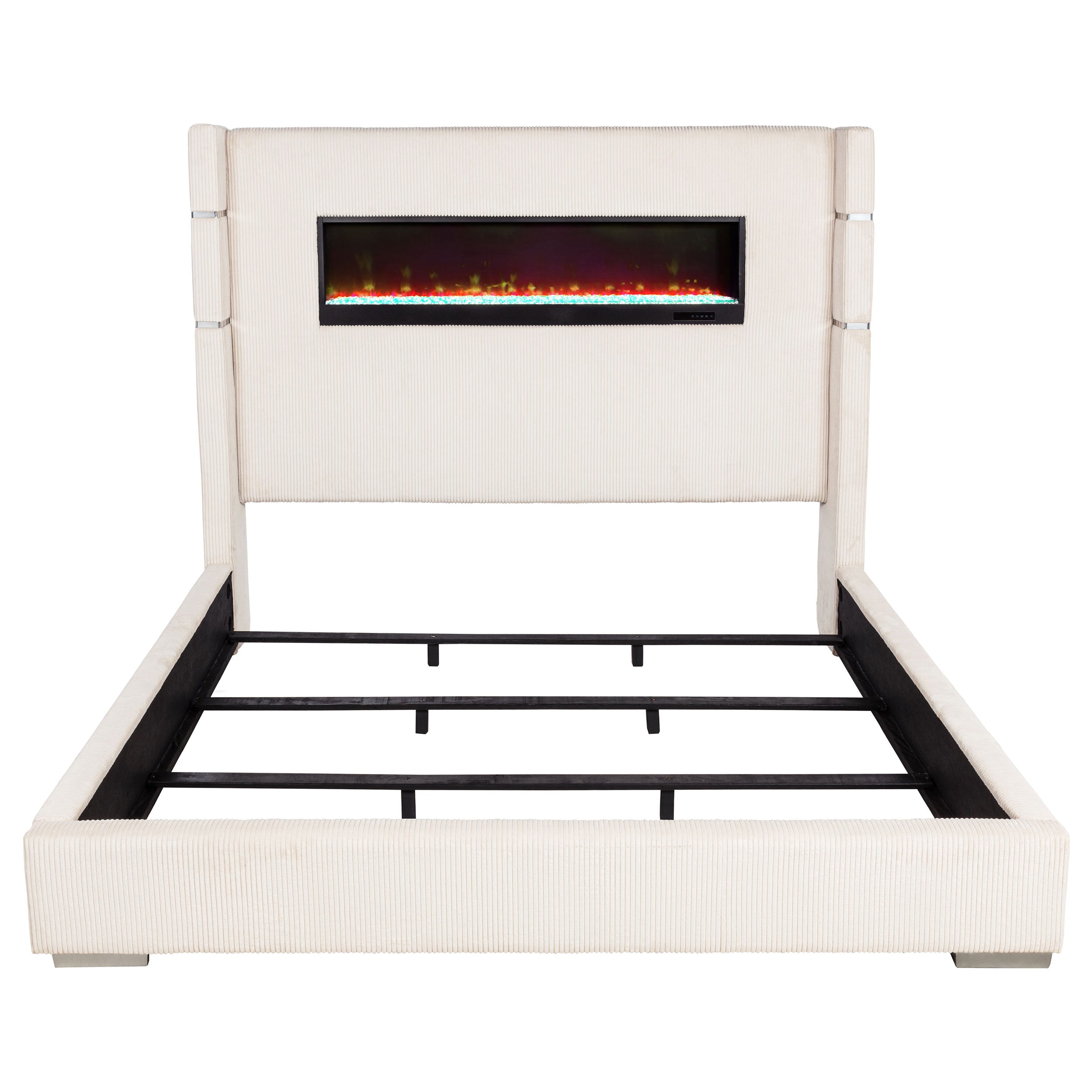 Tisdall Wingback Bed with Flame Visualizer - Ideal Furniture (Fresno,CA)