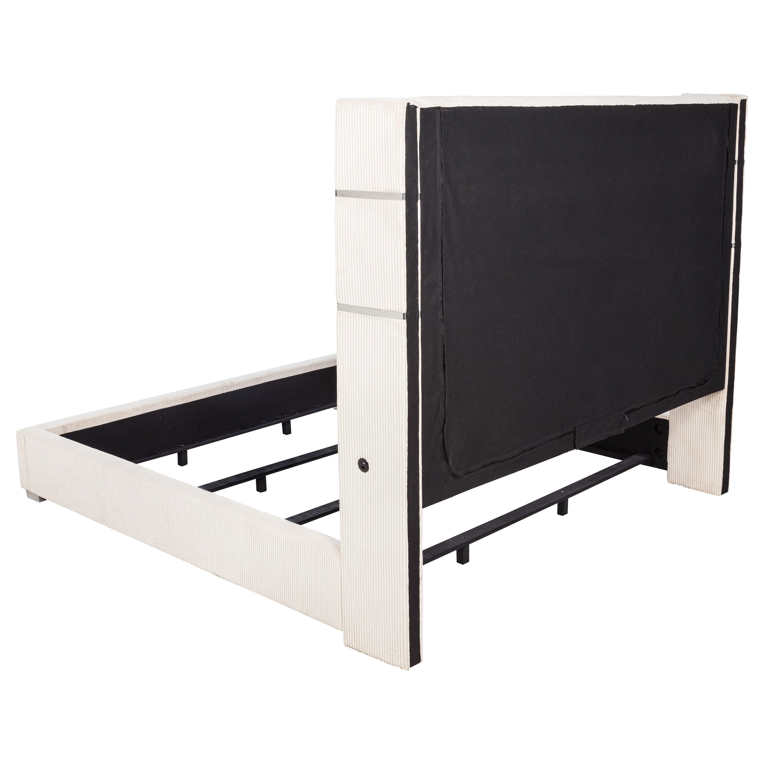 Tisdall Wingback Bed with Flame Visualizer - Ideal Furniture (Fresno,CA)