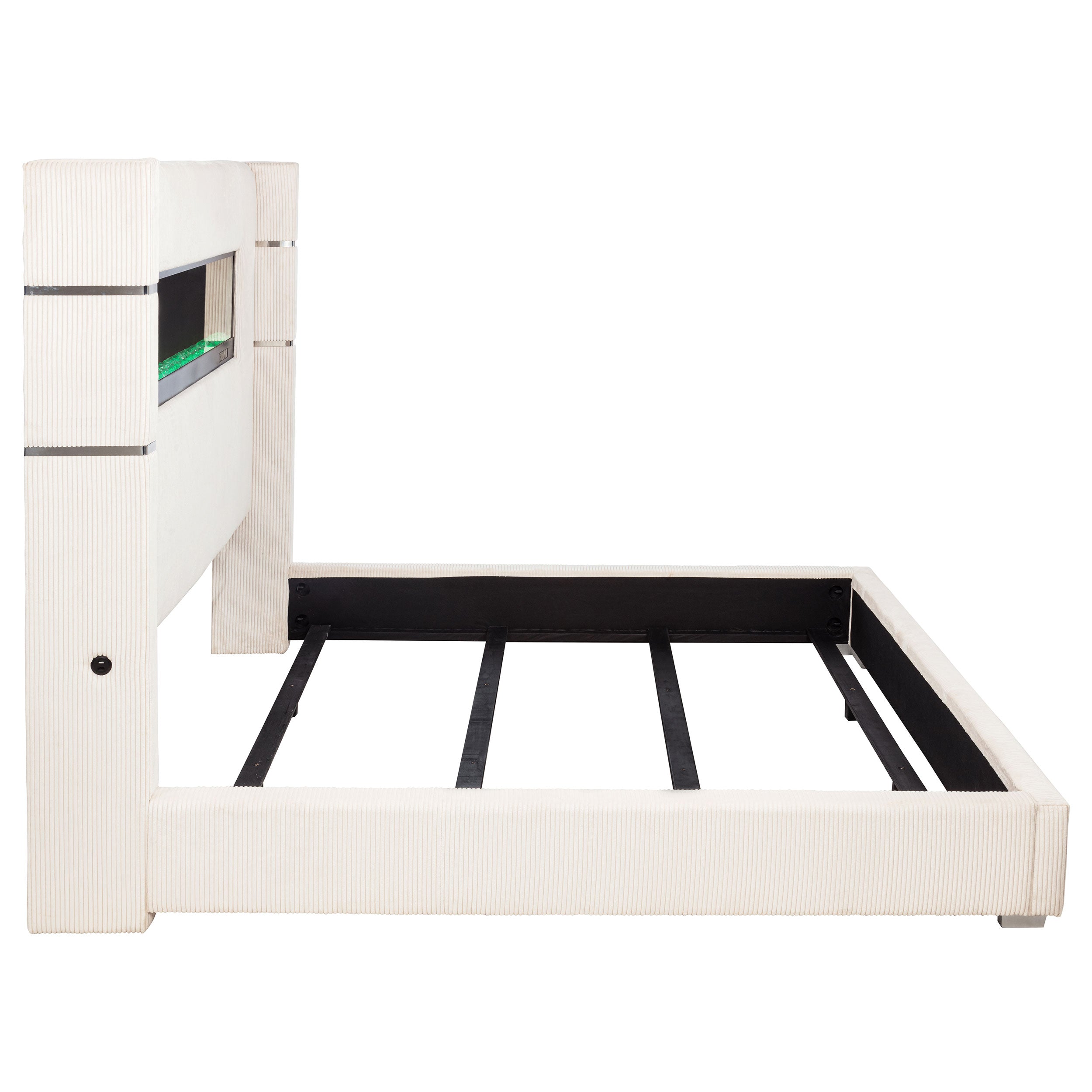 Tisdall Wingback Bed with Flame Visualizer - Ideal Furniture (Fresno,CA)