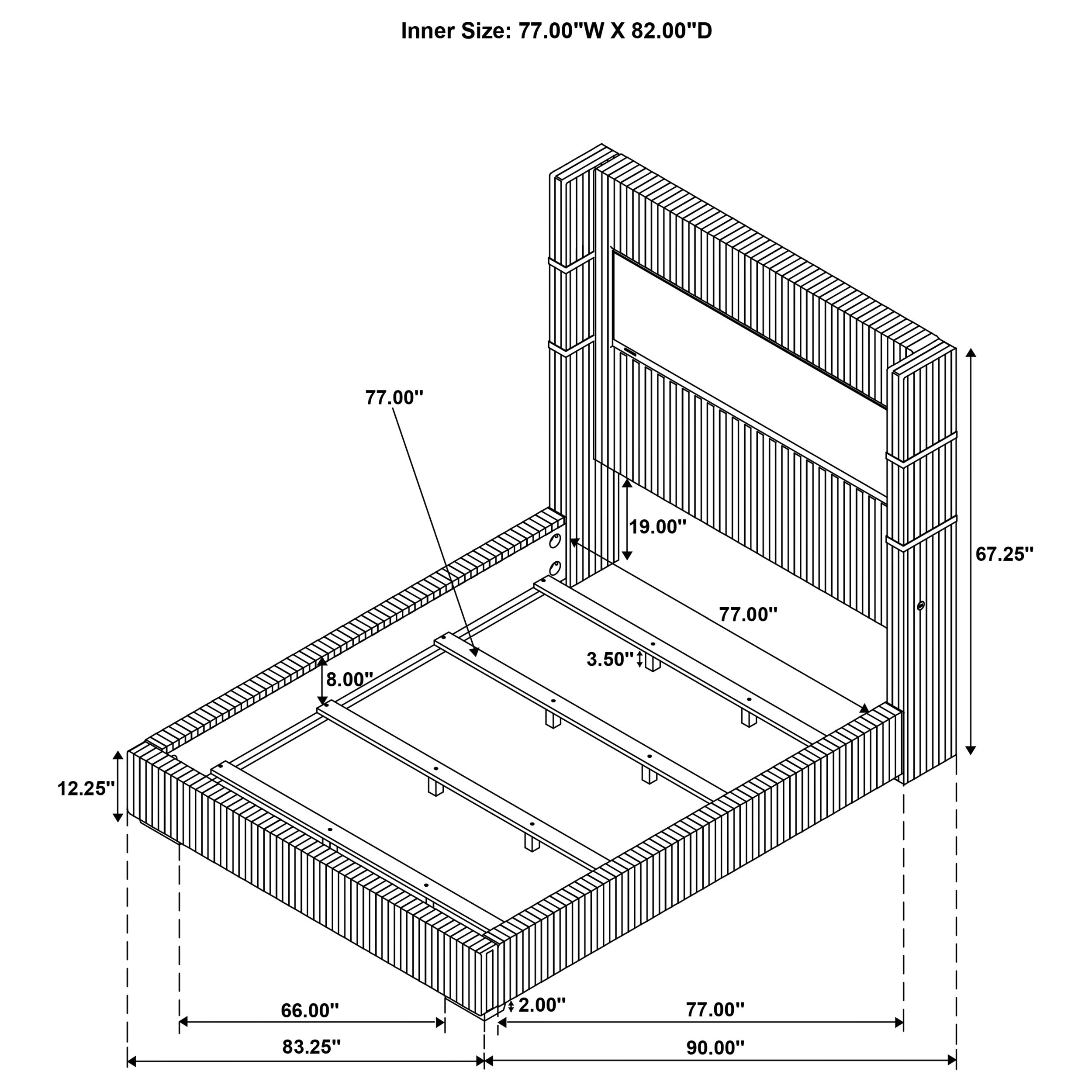 Tisdall Wingback Bed with Flame Visualizer - Ideal Furniture (Fresno,CA)