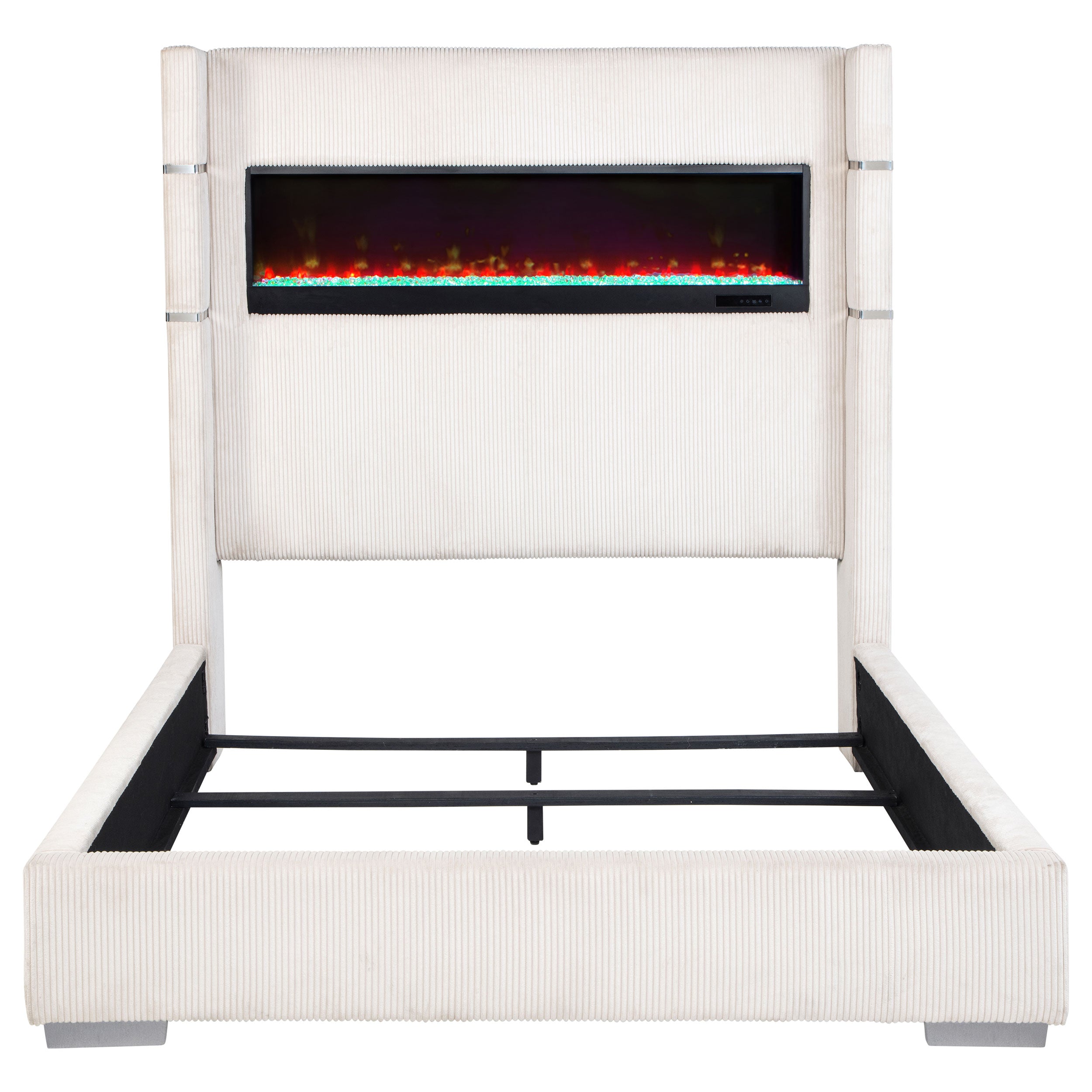 Tisdall Wingback Bed with Flame Visualizer - Ideal Furniture (Fresno,CA)