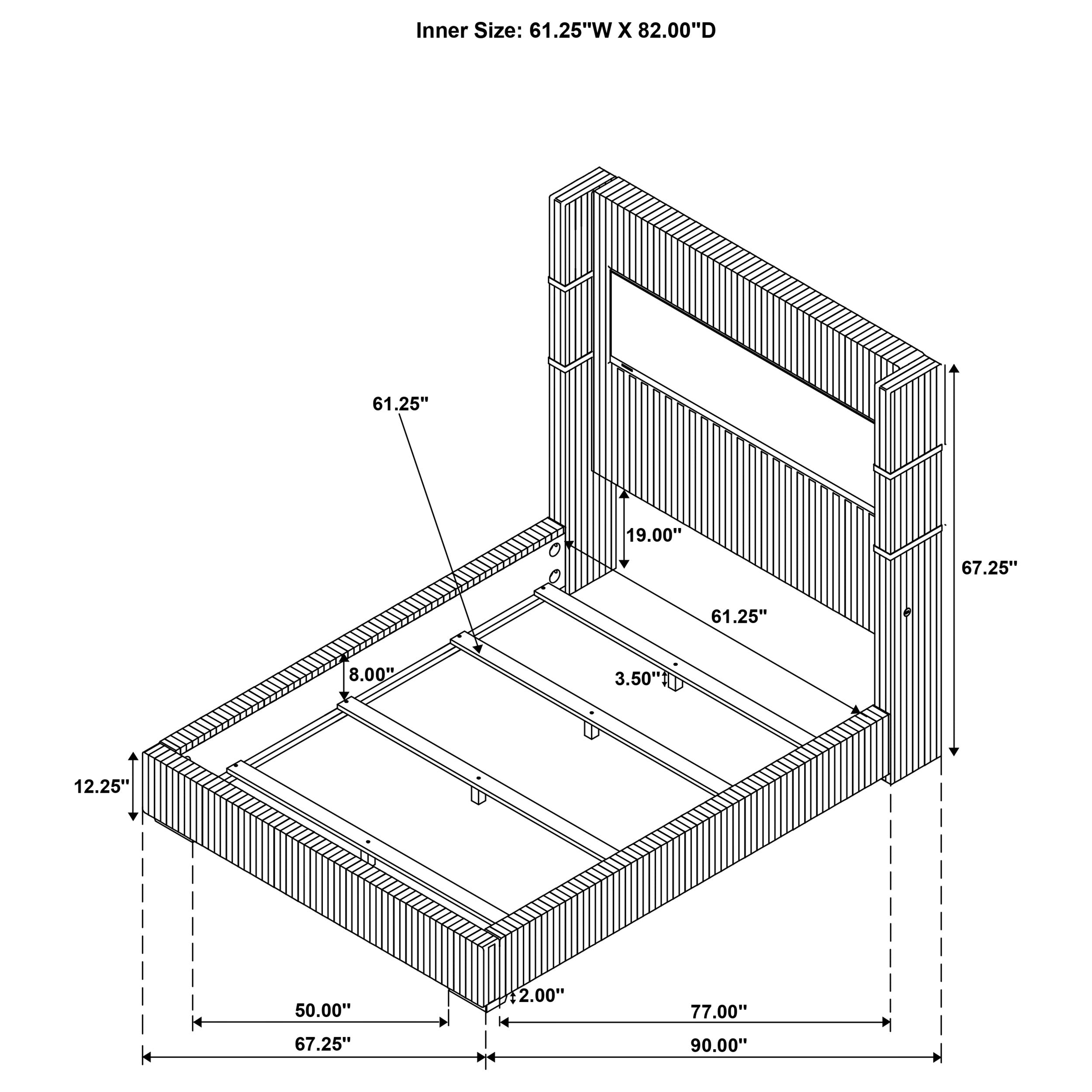 Tisdall Wingback Bed with Flame Visualizer - Ideal Furniture (Fresno,CA)