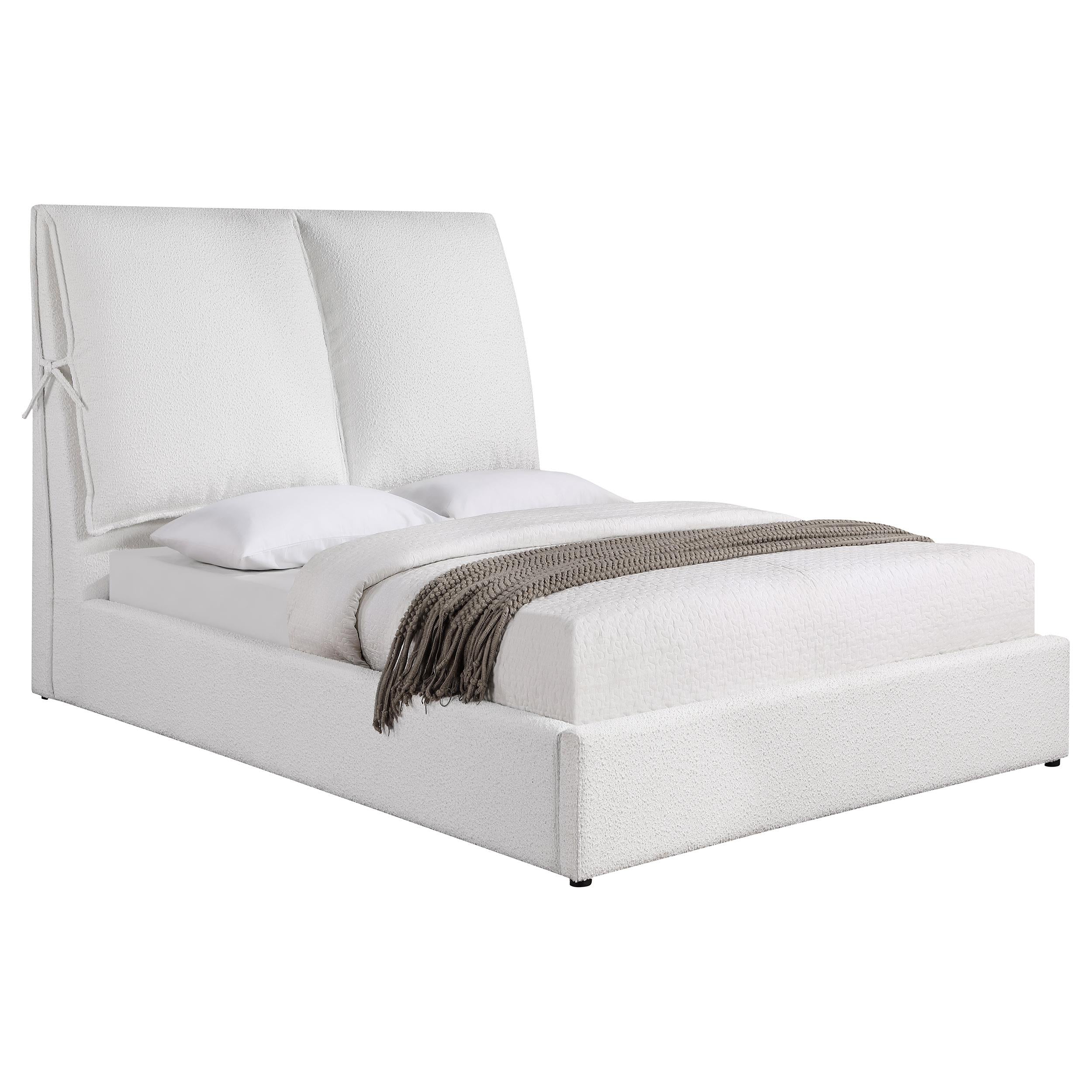 Gwendoline Upholstered Platform Bed with Pillow Headboard White - Ideal Furniture (Fresno,CA)