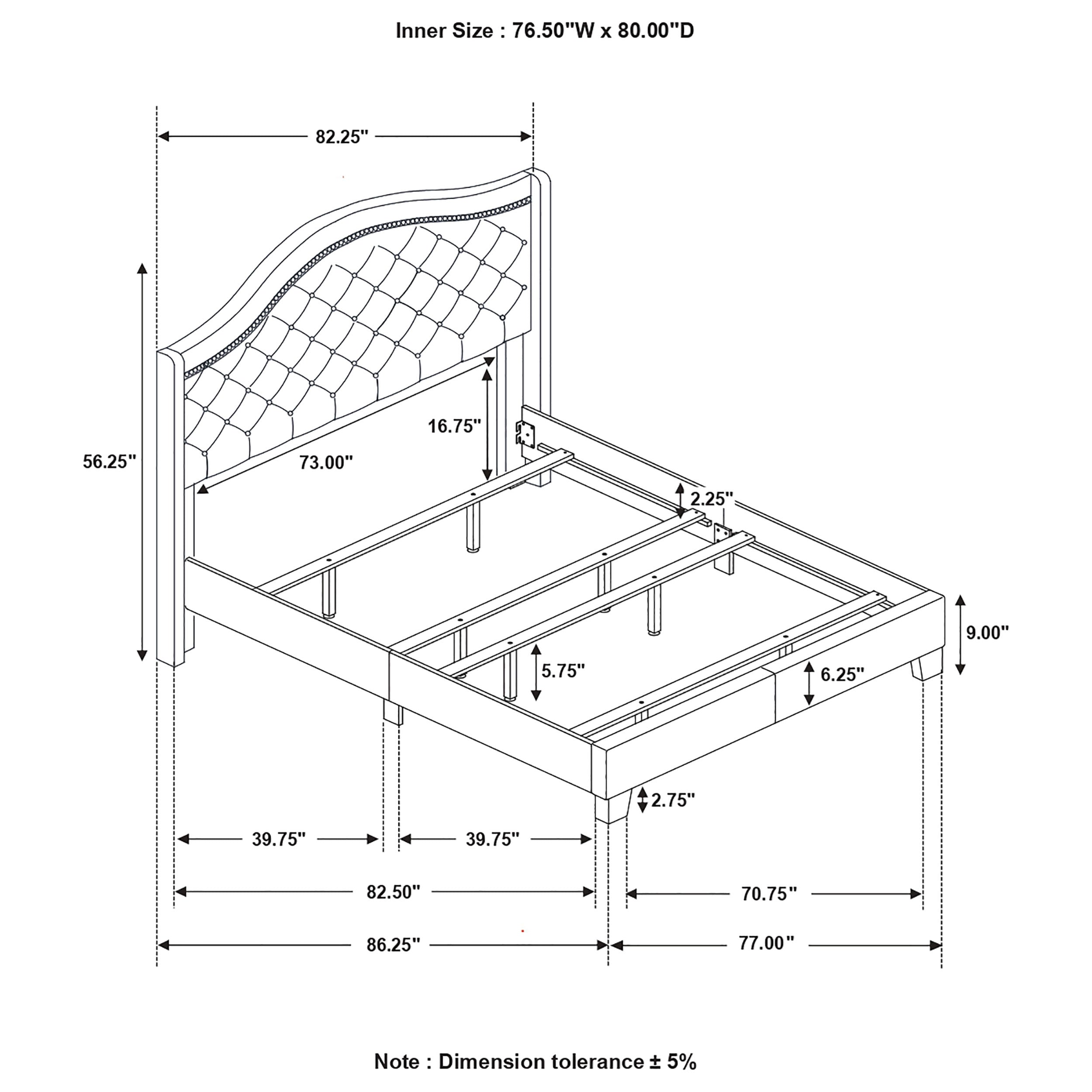 Sonoma Wingback Bed - Ideal Furniture (Fresno,CA)