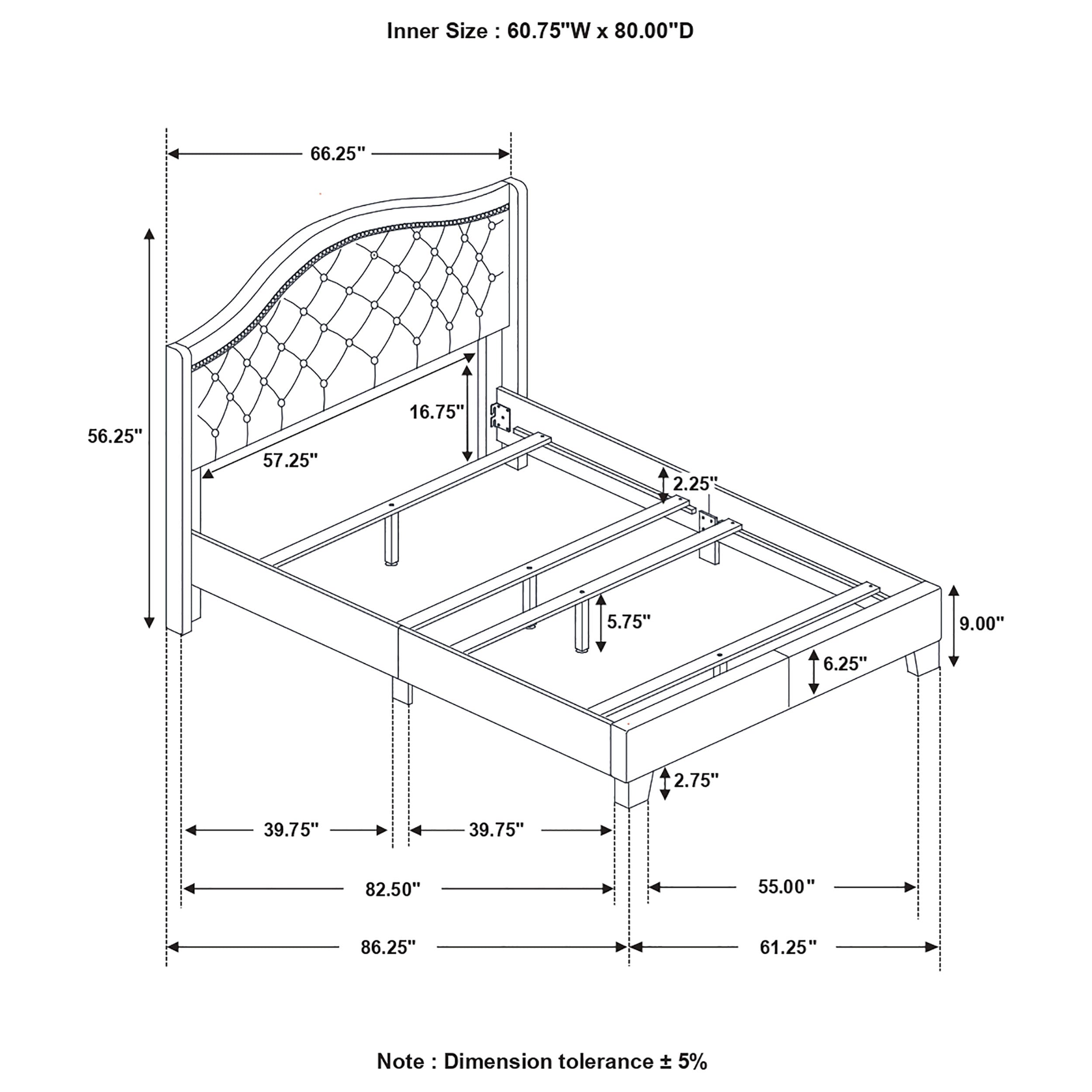 Sonoma Wingback Bed - Ideal Furniture (Fresno,CA)