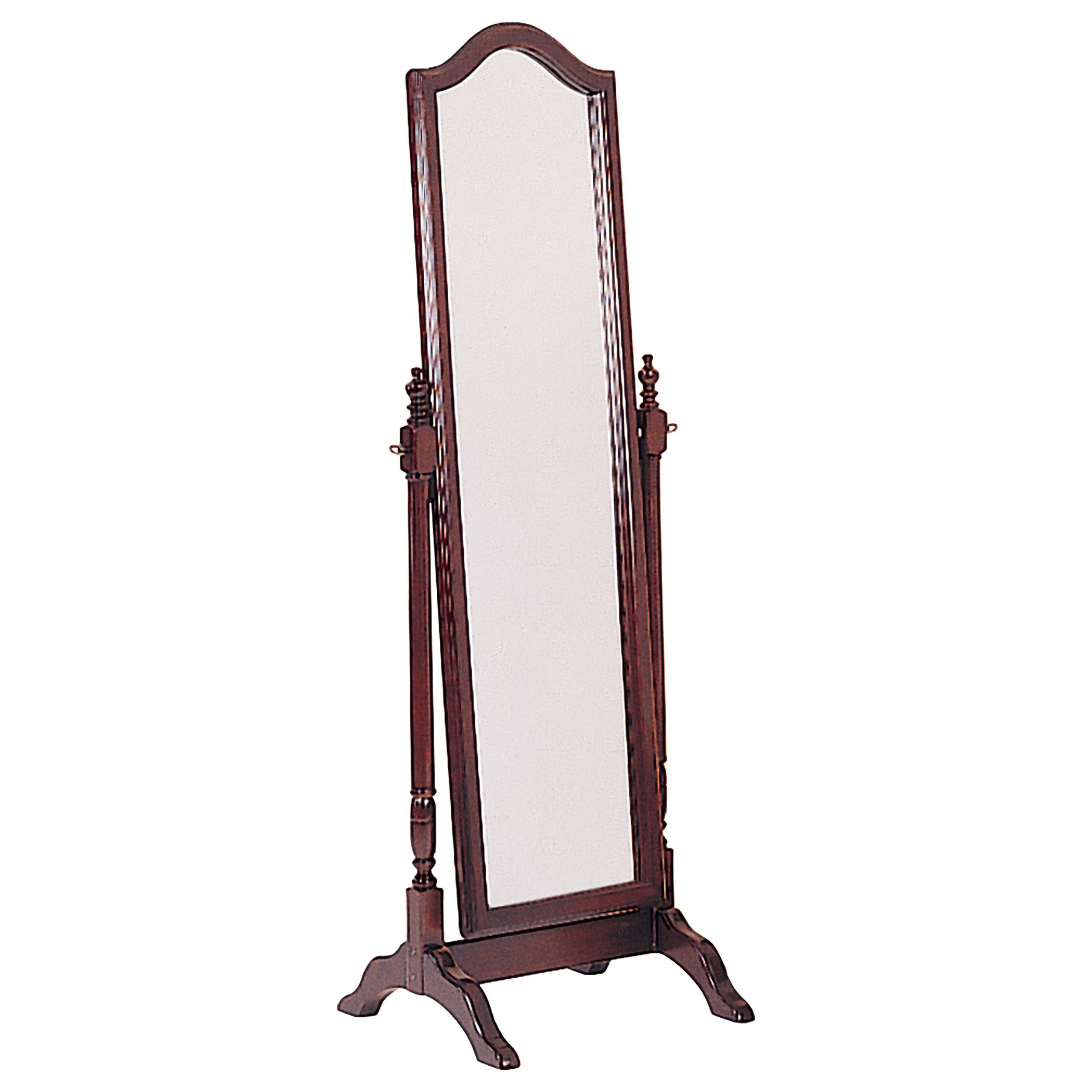Cabot Rectangular Cheval Mirror with Arched Top Merlot - Ideal Furniture (Fresno,CA)