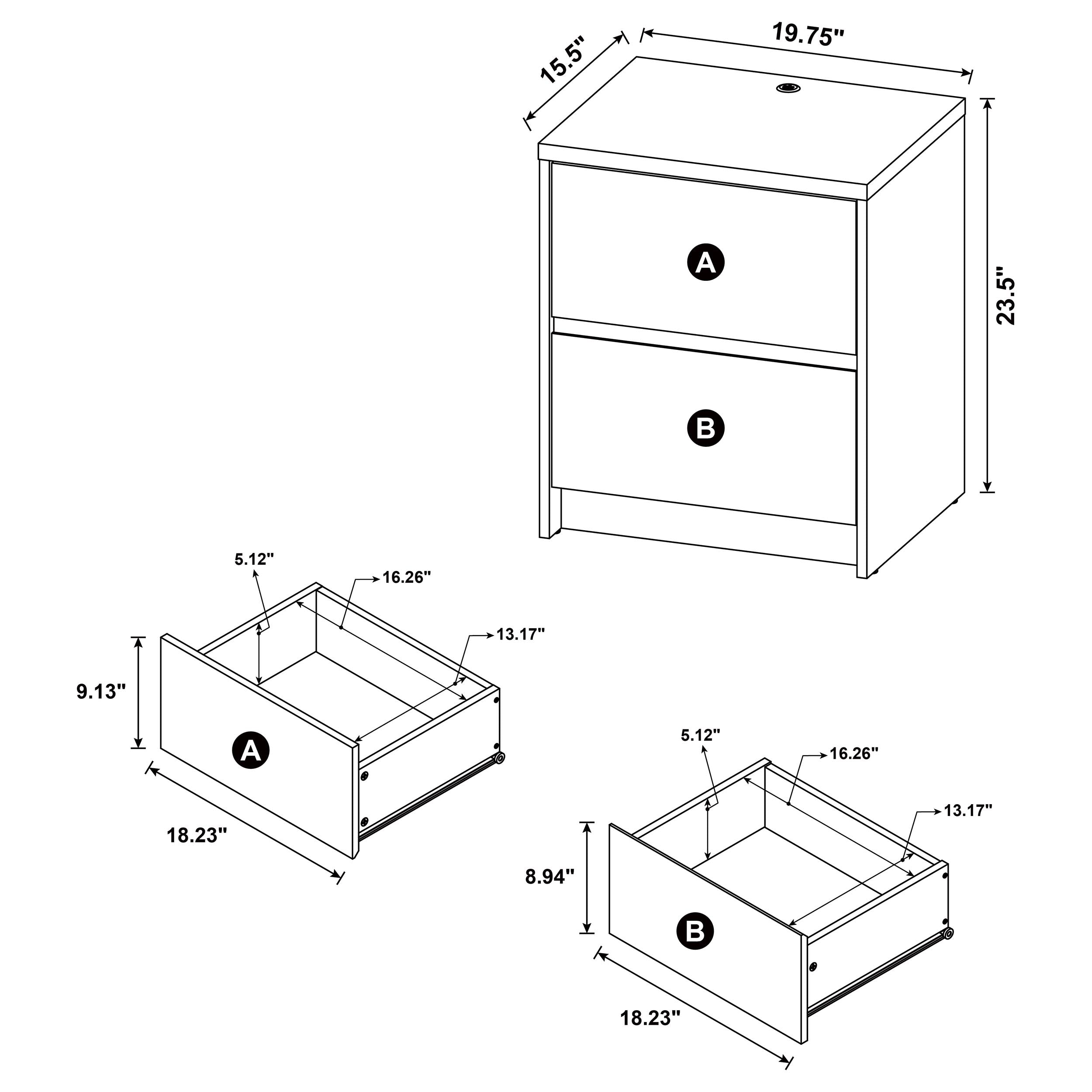 Westpark Nightstand with LED Lighting - Ideal Furniture (Fresno,CA)