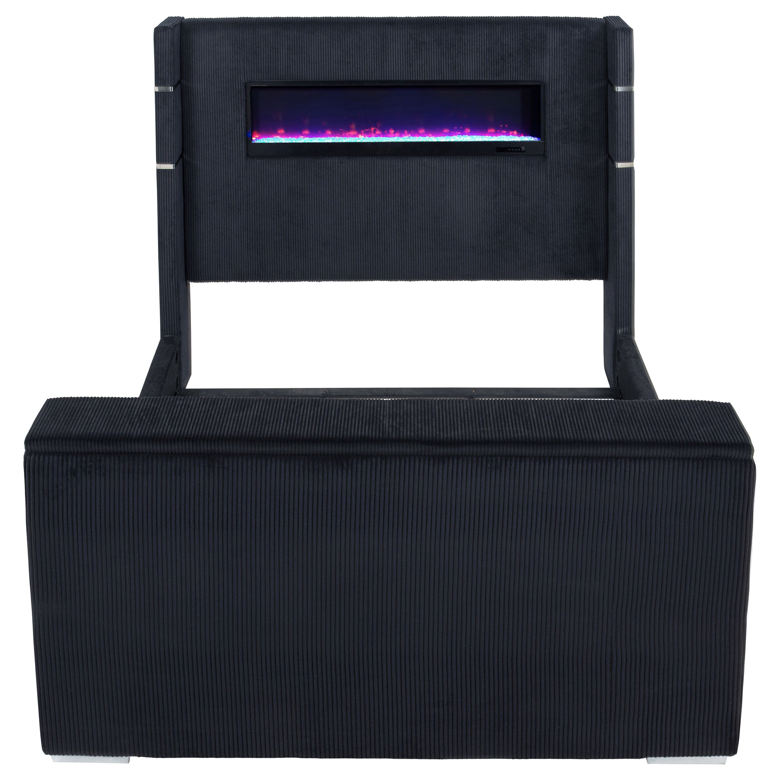 Tisdall Wingback TV Bed with Flame Visualizer - Ideal Furniture (Fresno,CA)