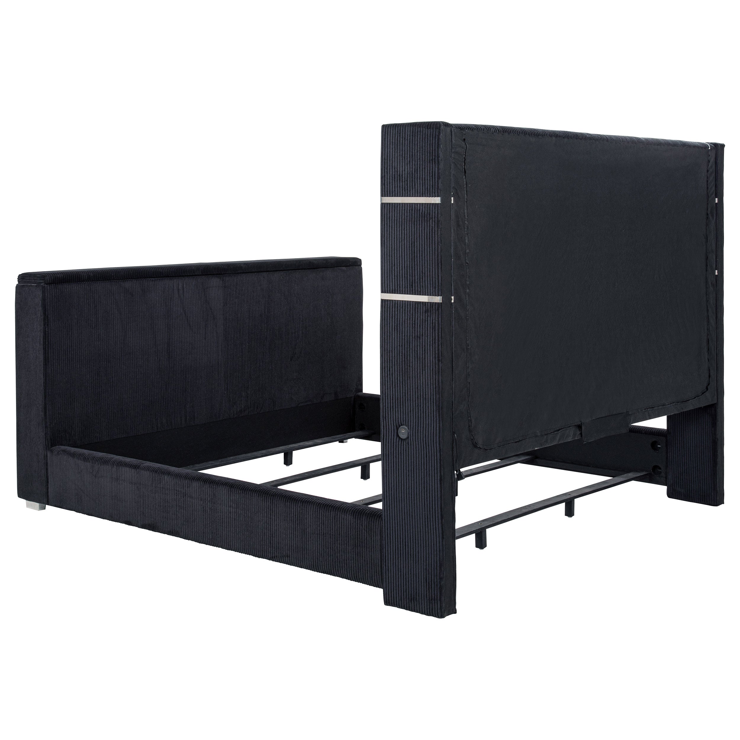 Tisdall Wingback TV Bed with Flame Visualizer - Ideal Furniture (Fresno,CA)