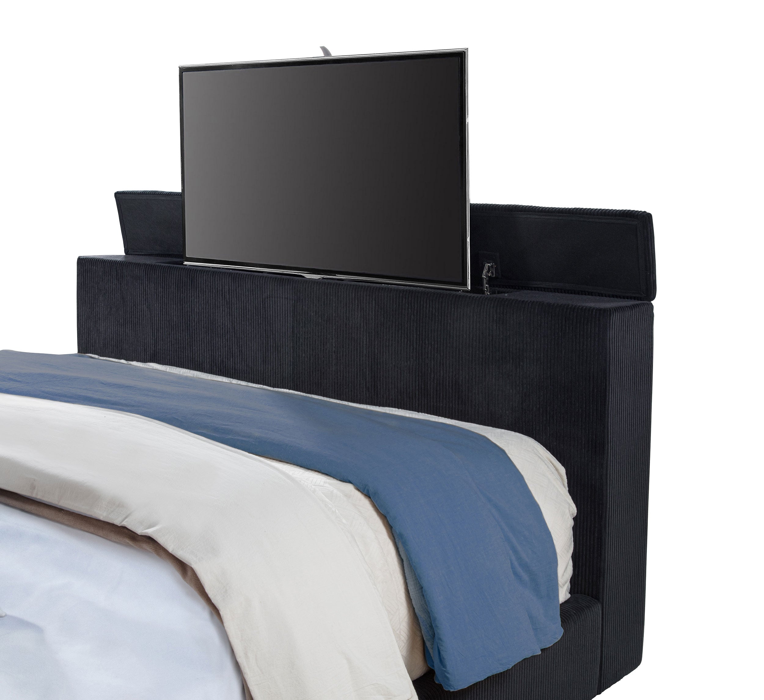 Tisdall Wingback TV Bed with Flame Visualizer - Ideal Furniture (Fresno,CA)