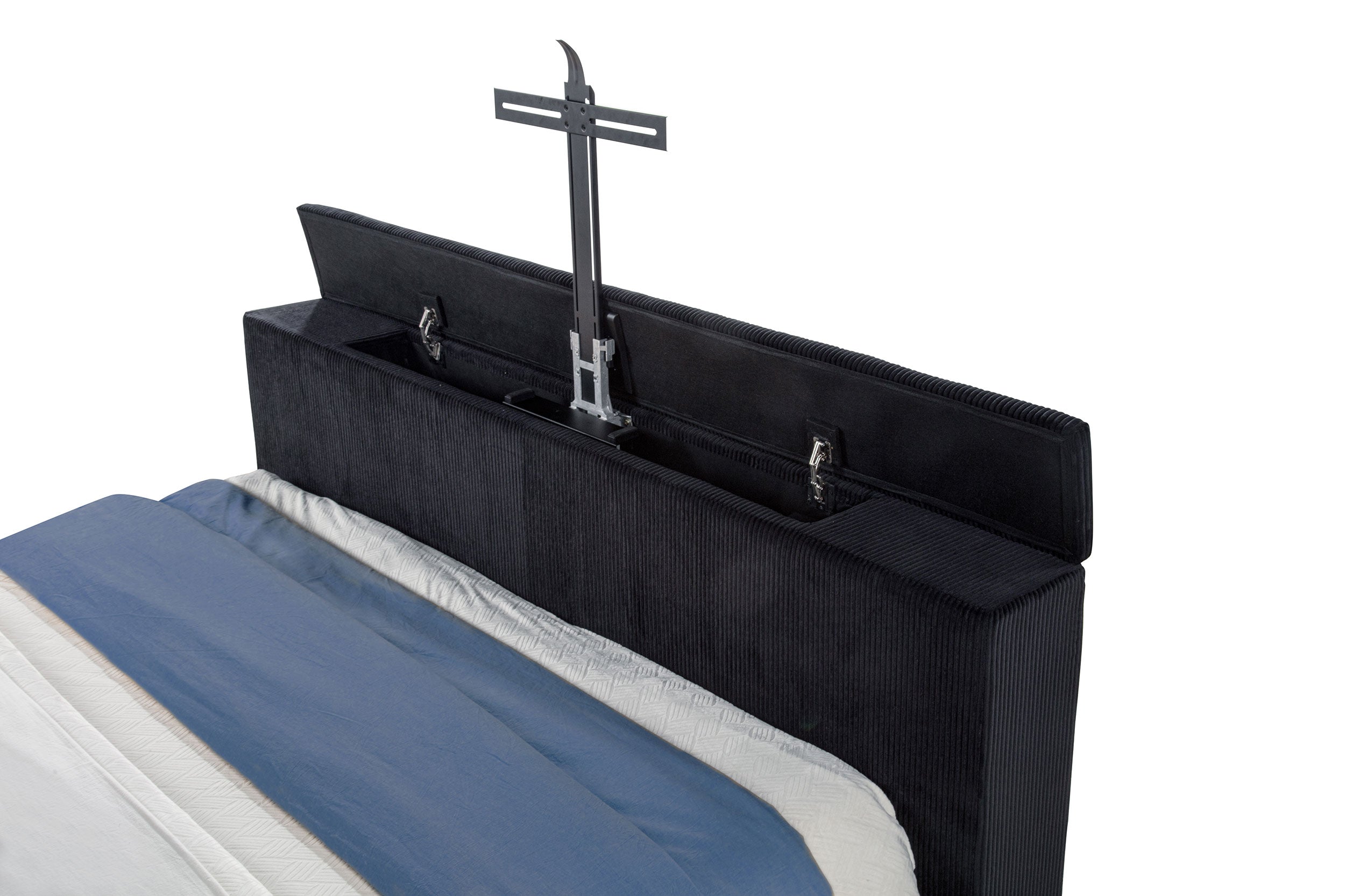 Tisdall Wingback TV Bed with Flame Visualizer - Ideal Furniture (Fresno,CA)