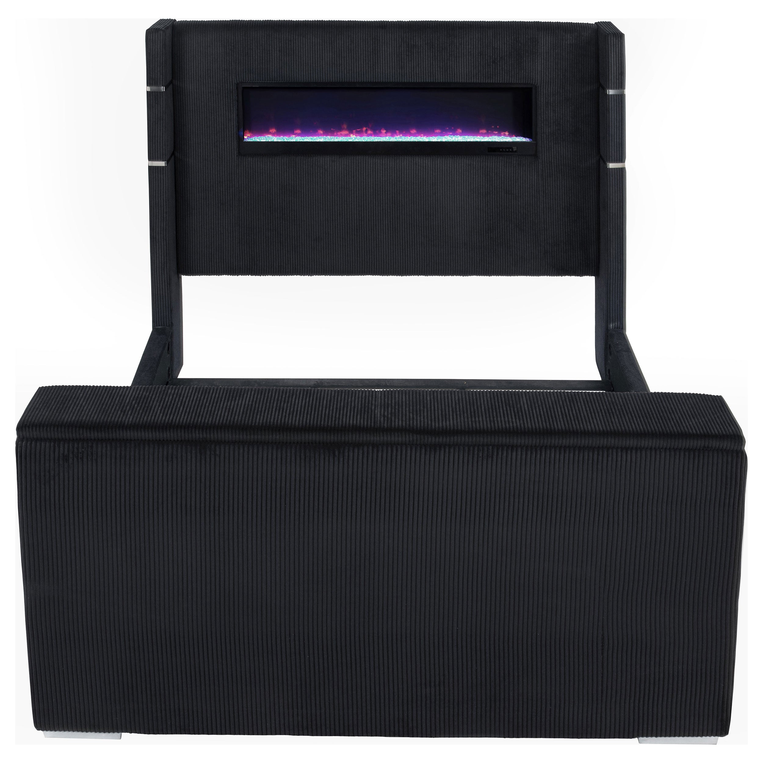 Tisdall Wingback TV Bed with Flame Visualizer - Ideal Furniture (Fresno,CA)