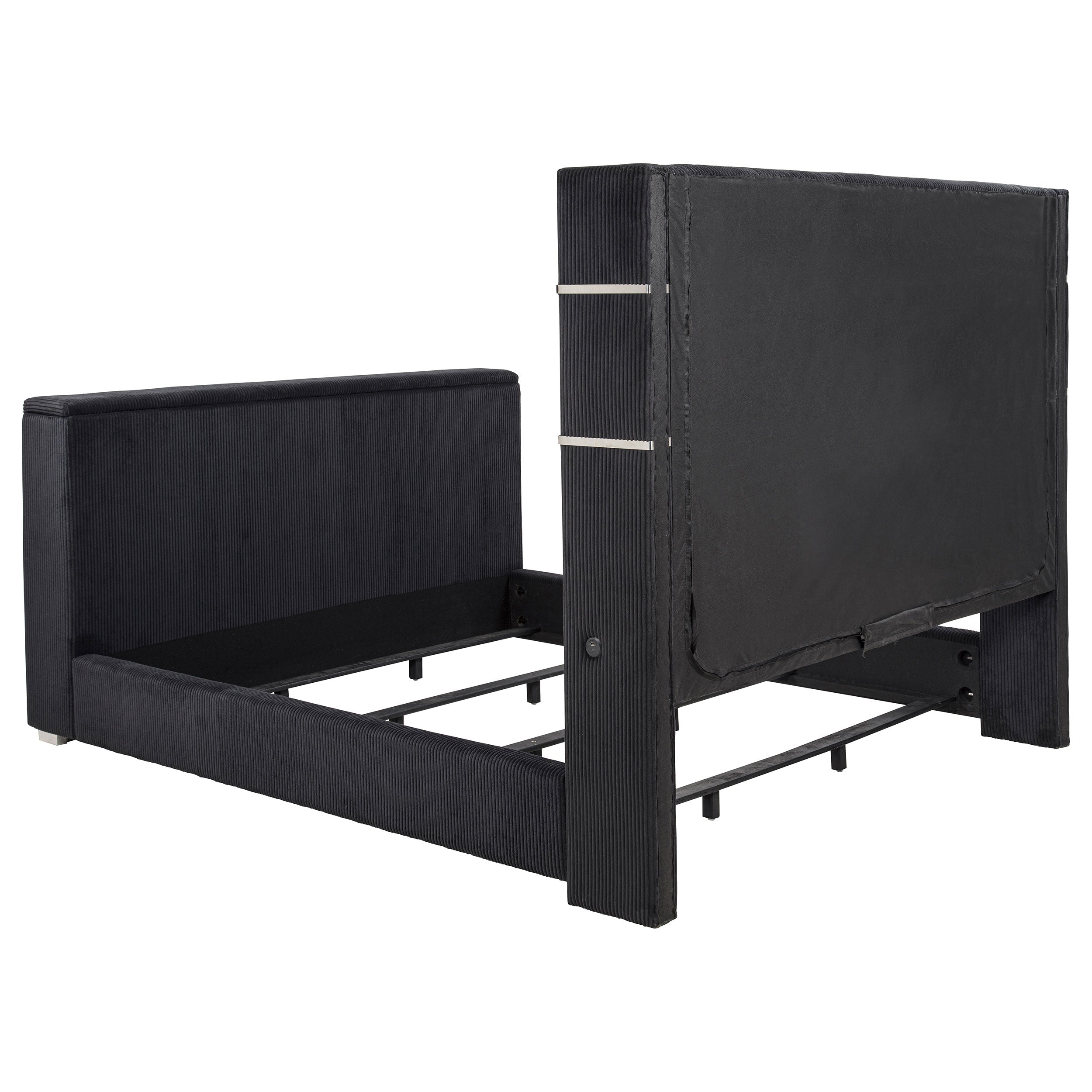 Tisdall Wingback TV Bed with Flame Visualizer - Ideal Furniture (Fresno,CA)