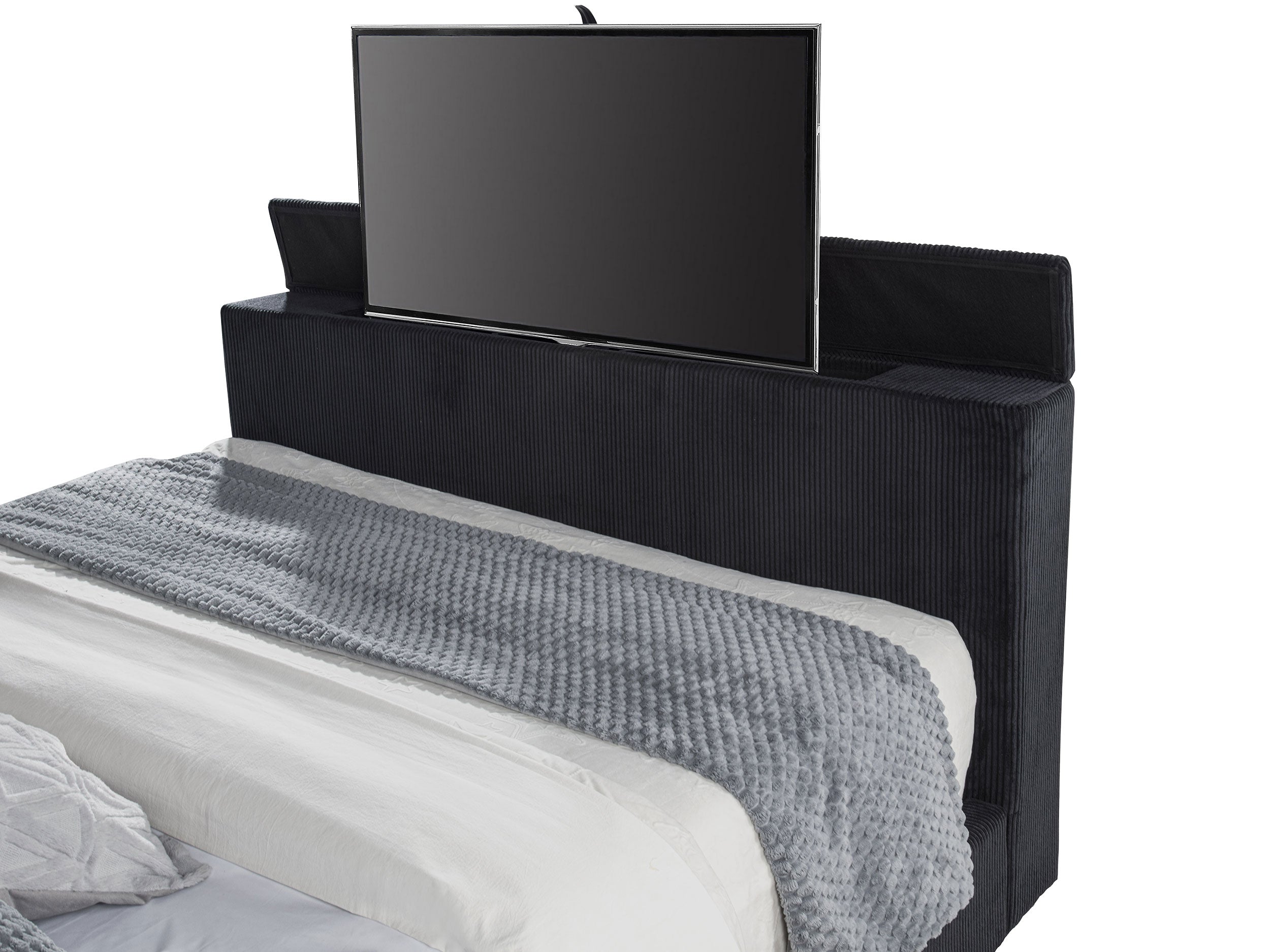Tisdall Wingback TV Bed with Flame Visualizer - Ideal Furniture (Fresno,CA)
