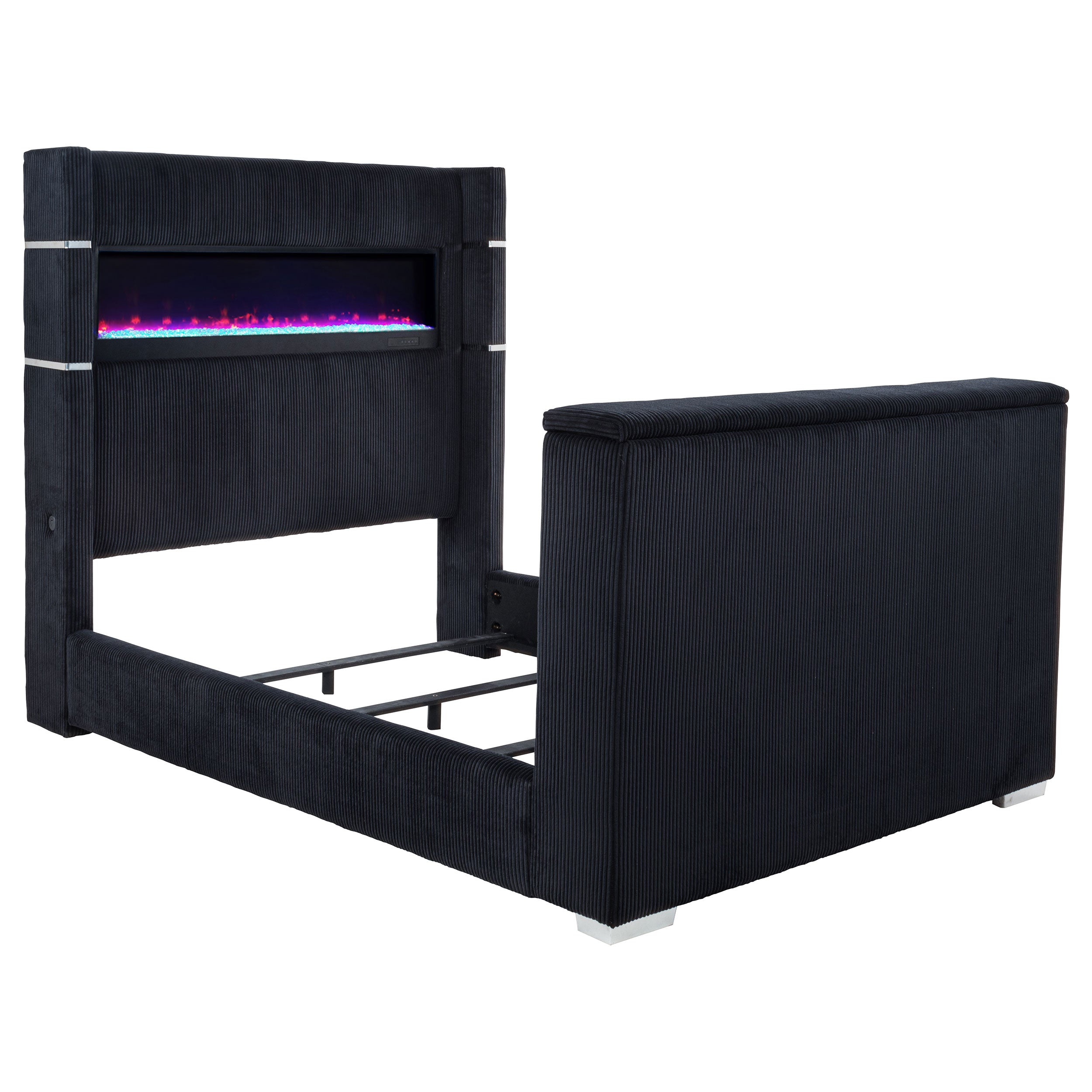 Tisdall Wingback TV Bed with Flame Visualizer - Ideal Furniture (Fresno,CA)