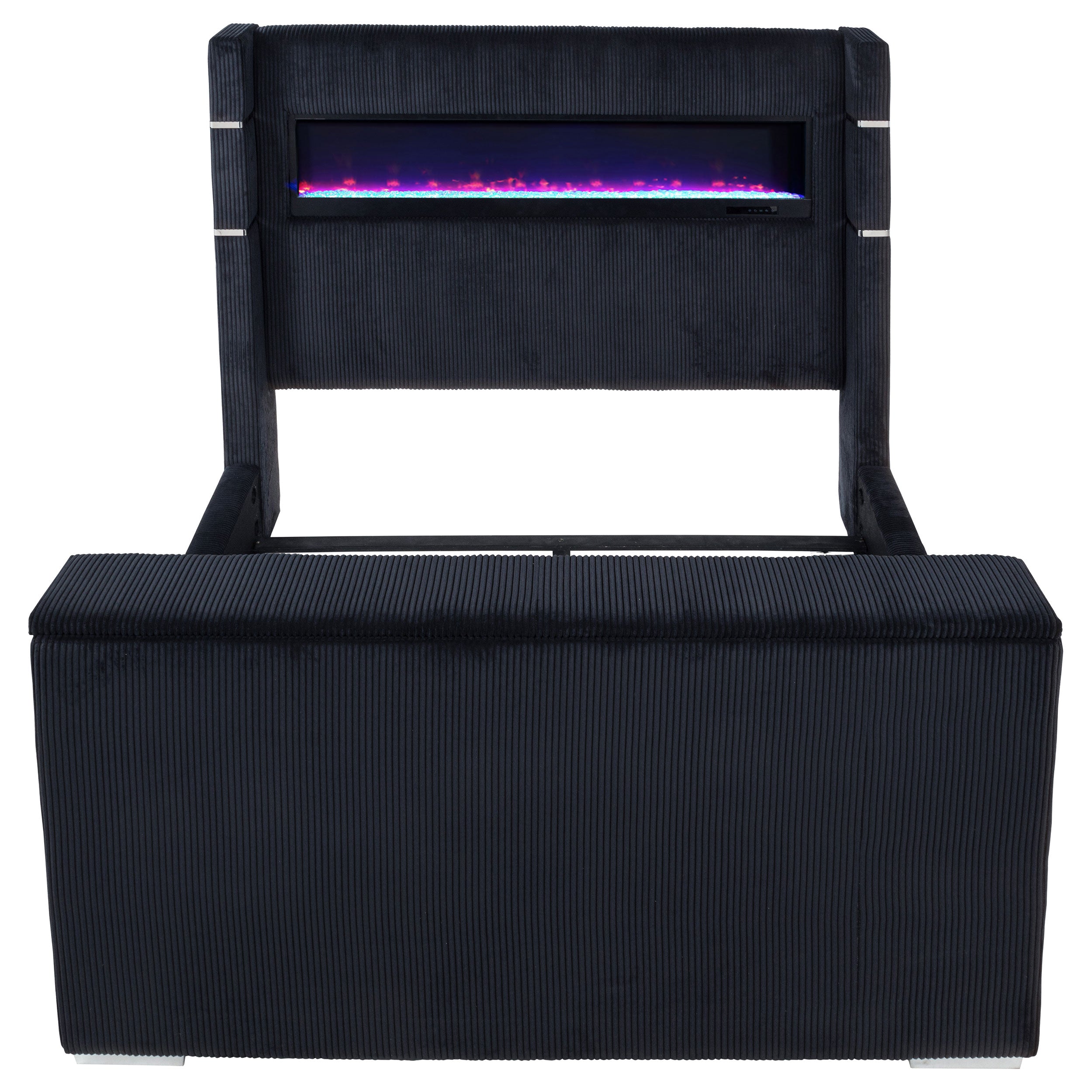 Tisdall Wingback TV Bed with Flame Visualizer - Ideal Furniture (Fresno,CA)