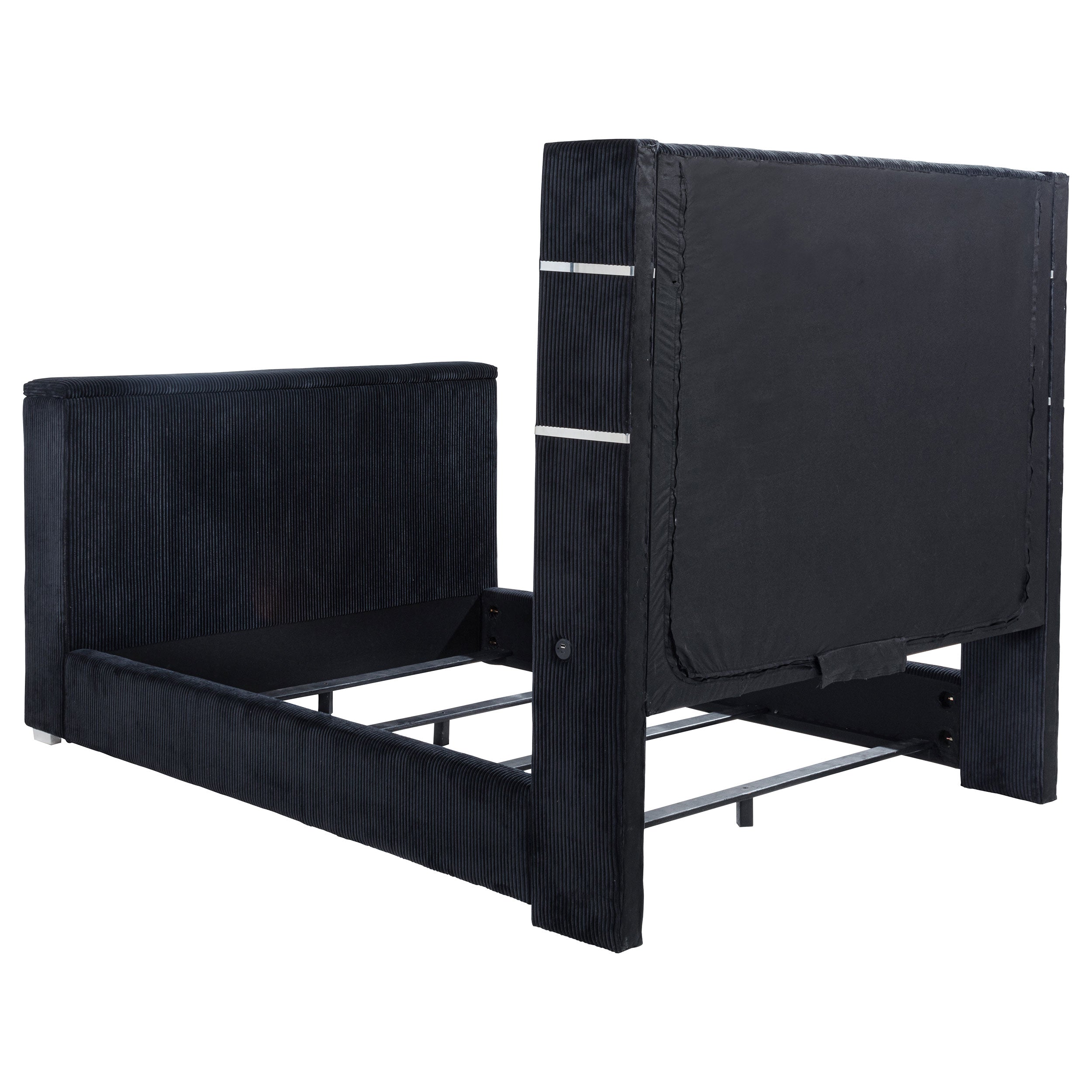 Tisdall Wingback TV Bed with Flame Visualizer - Ideal Furniture (Fresno,CA)